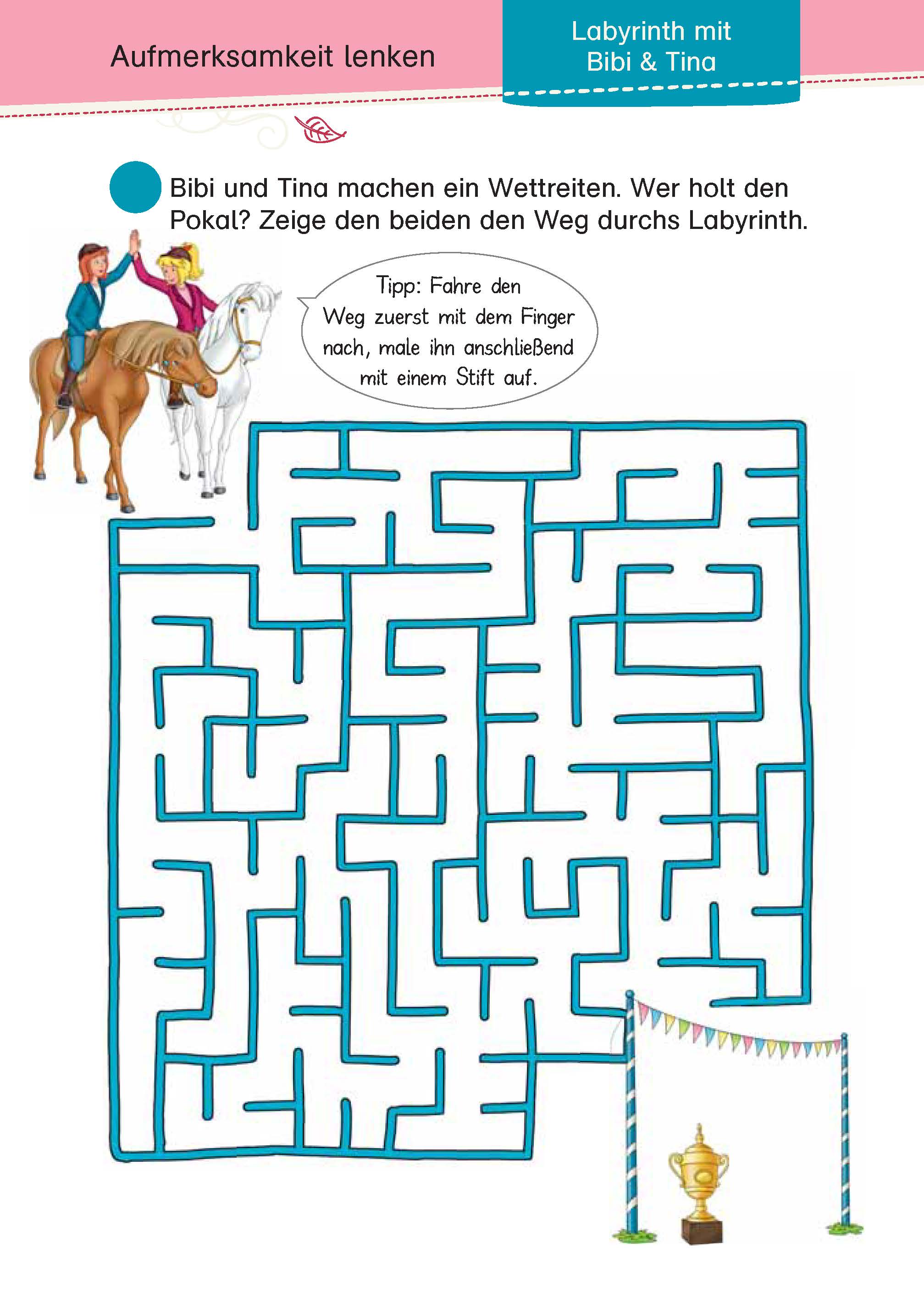 Bibi & Tina: Mein Schulstart-Block Konzentrations- und Denkspiele