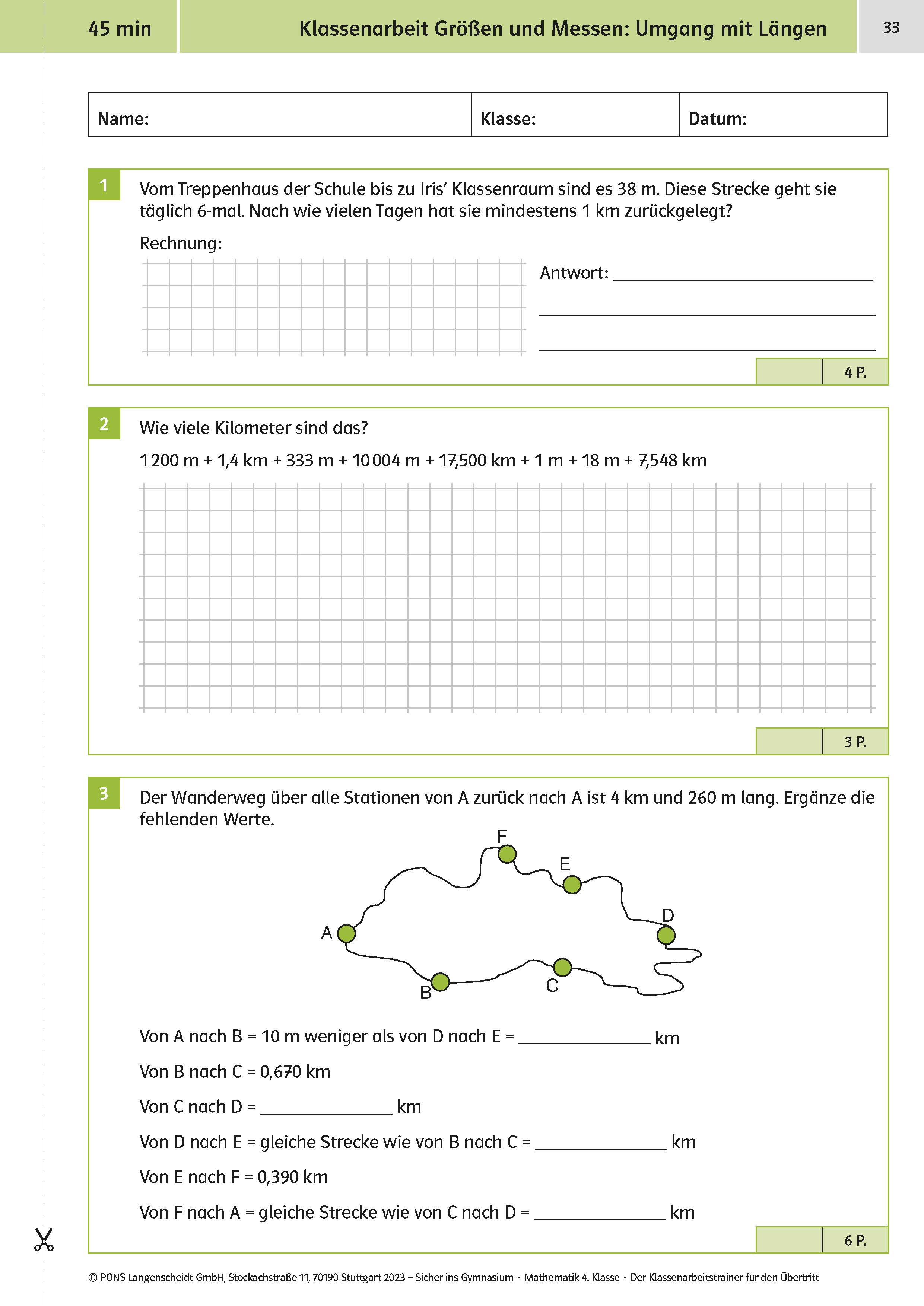 Klett Sicher ins Gymnasium: Klassenarbeitstrainer für den Übertritt Mathematik 4. Klasse Klett Sicher ins Gymnasium: Klassenarbeitstrainer für den Übertritt Mathematik 4. Klasse