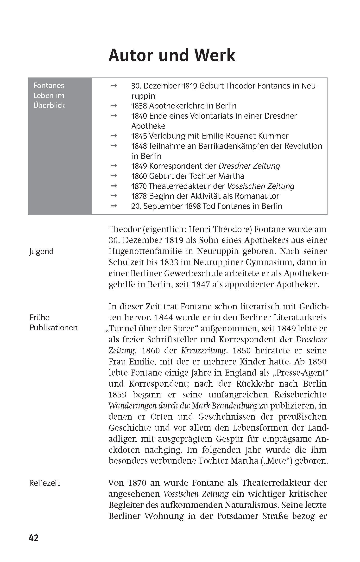 Klett Lektürehilfen Theodor Fontane, Frau Jenny Treibel
