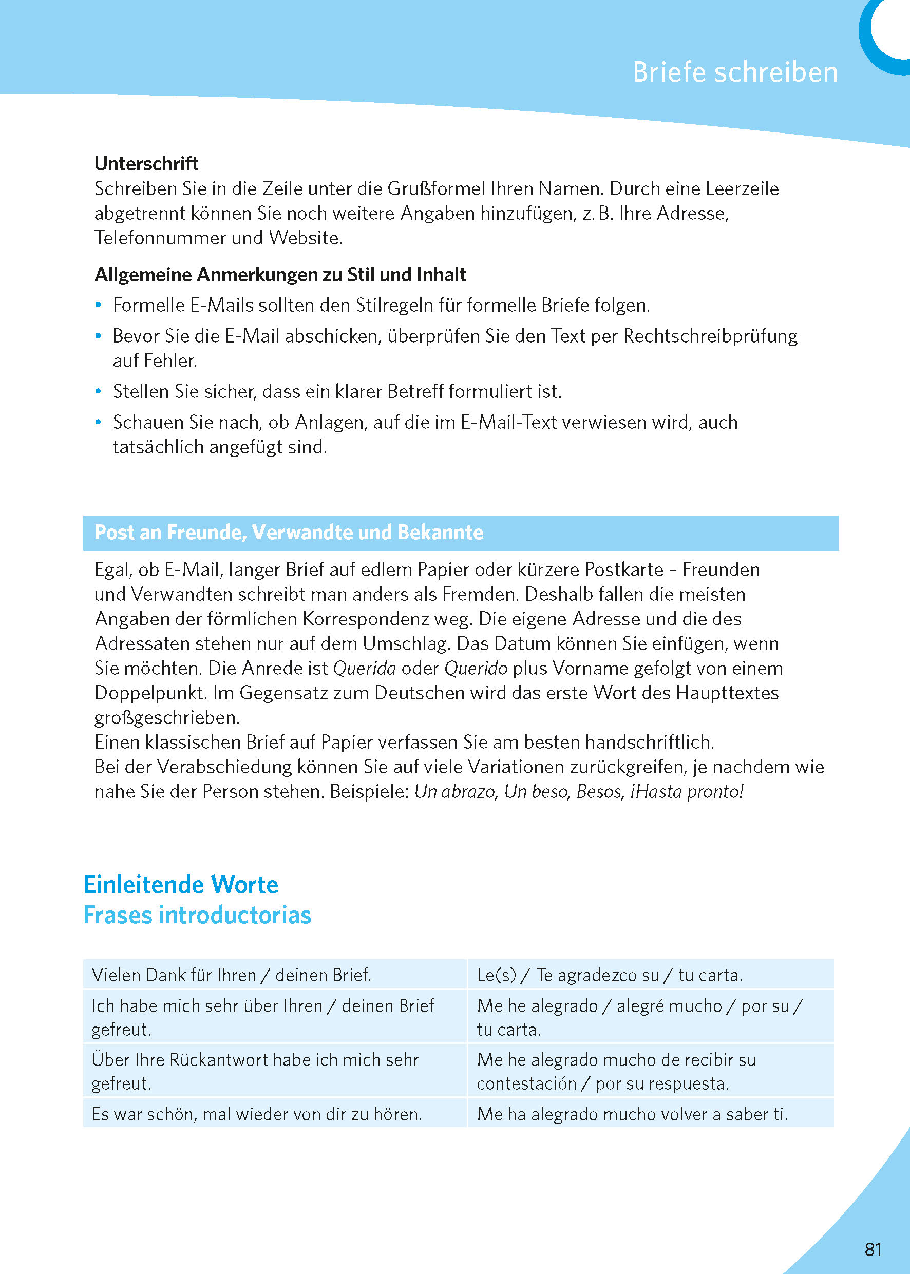 PONS Texte schreiben - Spanisch