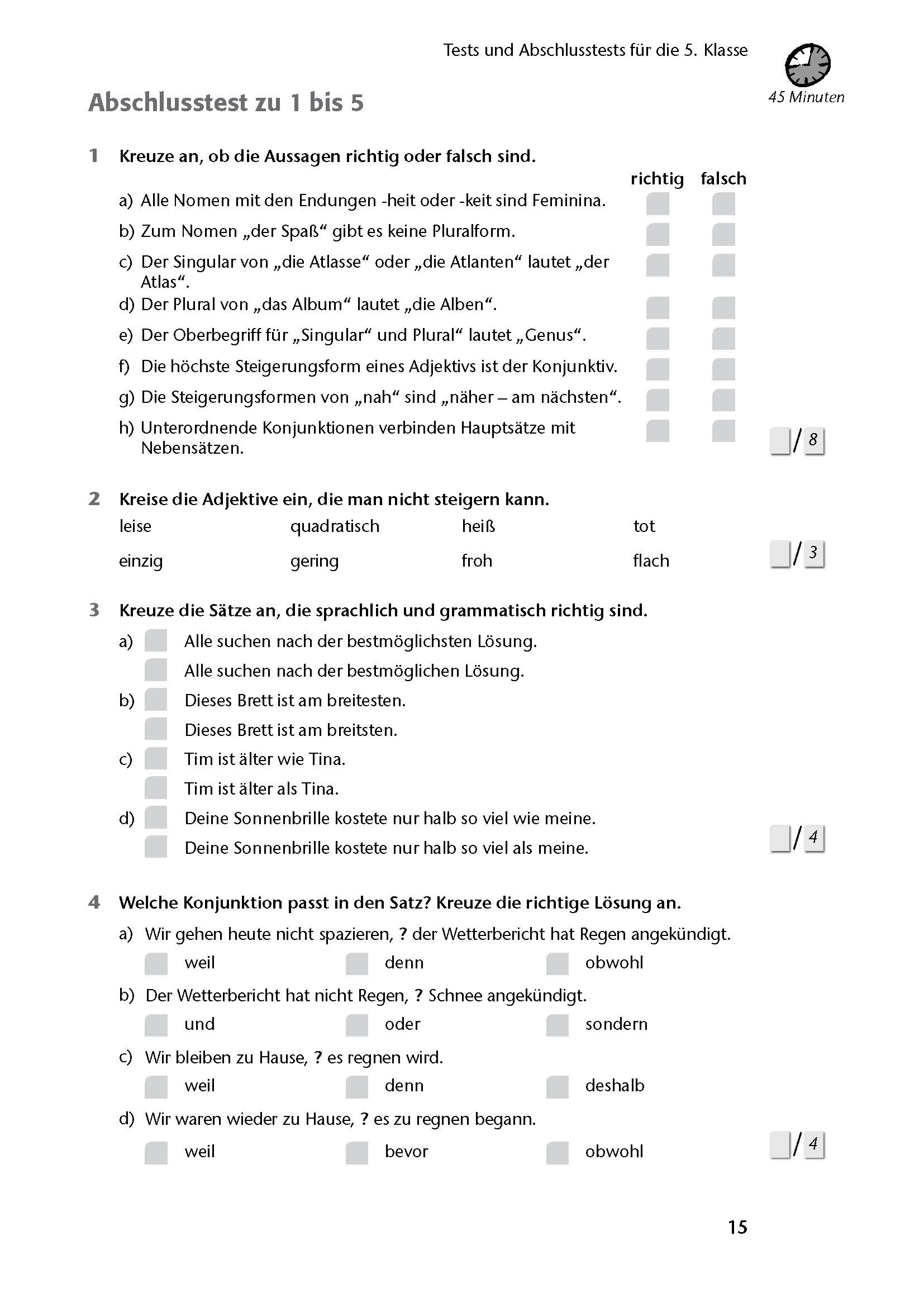Fit in Test und Klassenarbeit – Deutsch 5./6. Klasse Gymnasium
