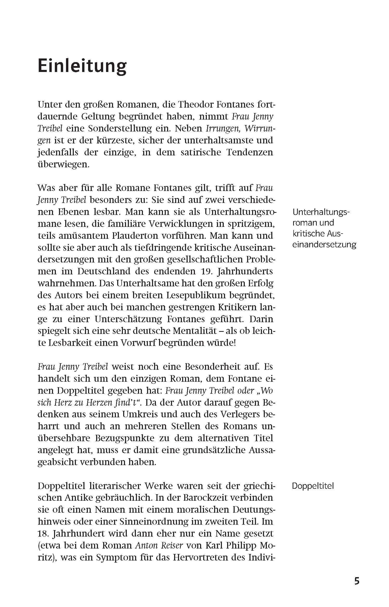Klett Lektürehilfen Theodor Fontane, Frau Jenny Treibel
