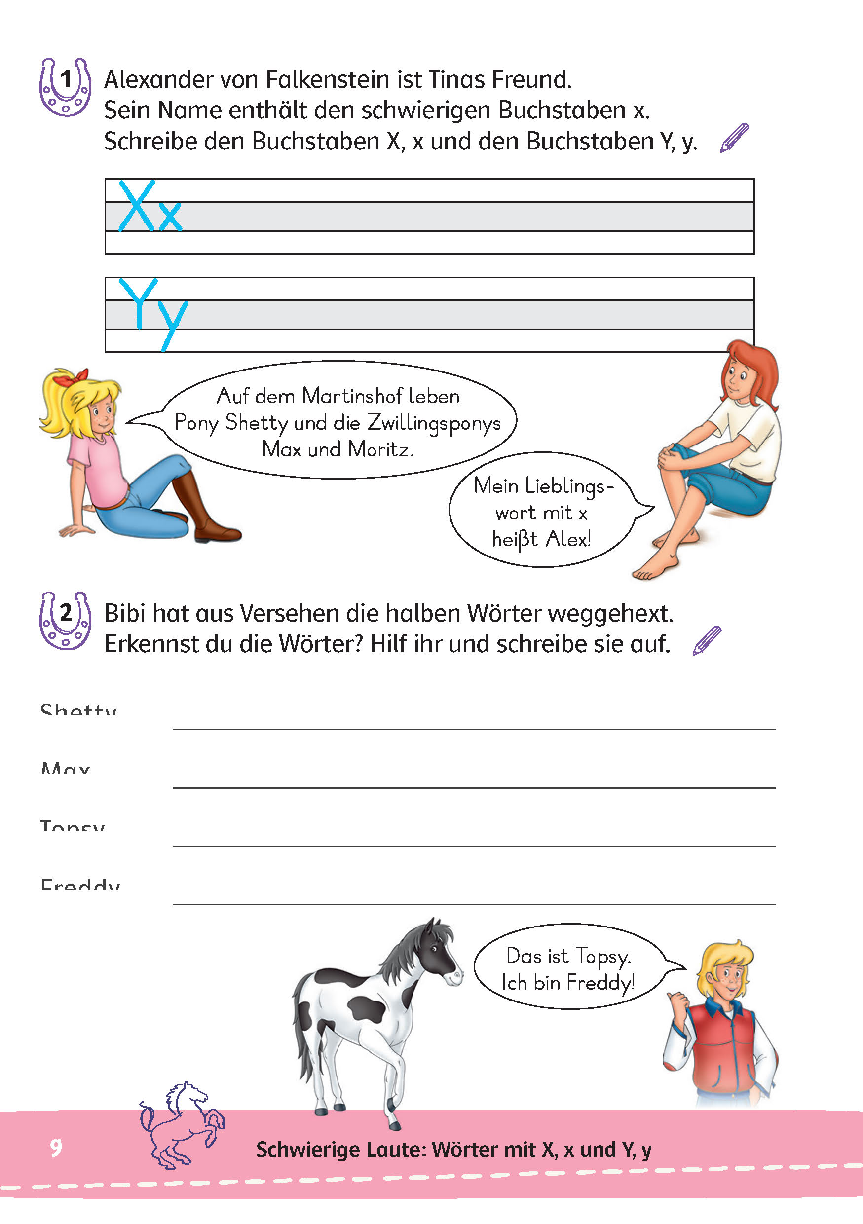 Bibi & Tina: Mein Lernrätsel-Block Deutsch für die 2. Klasse