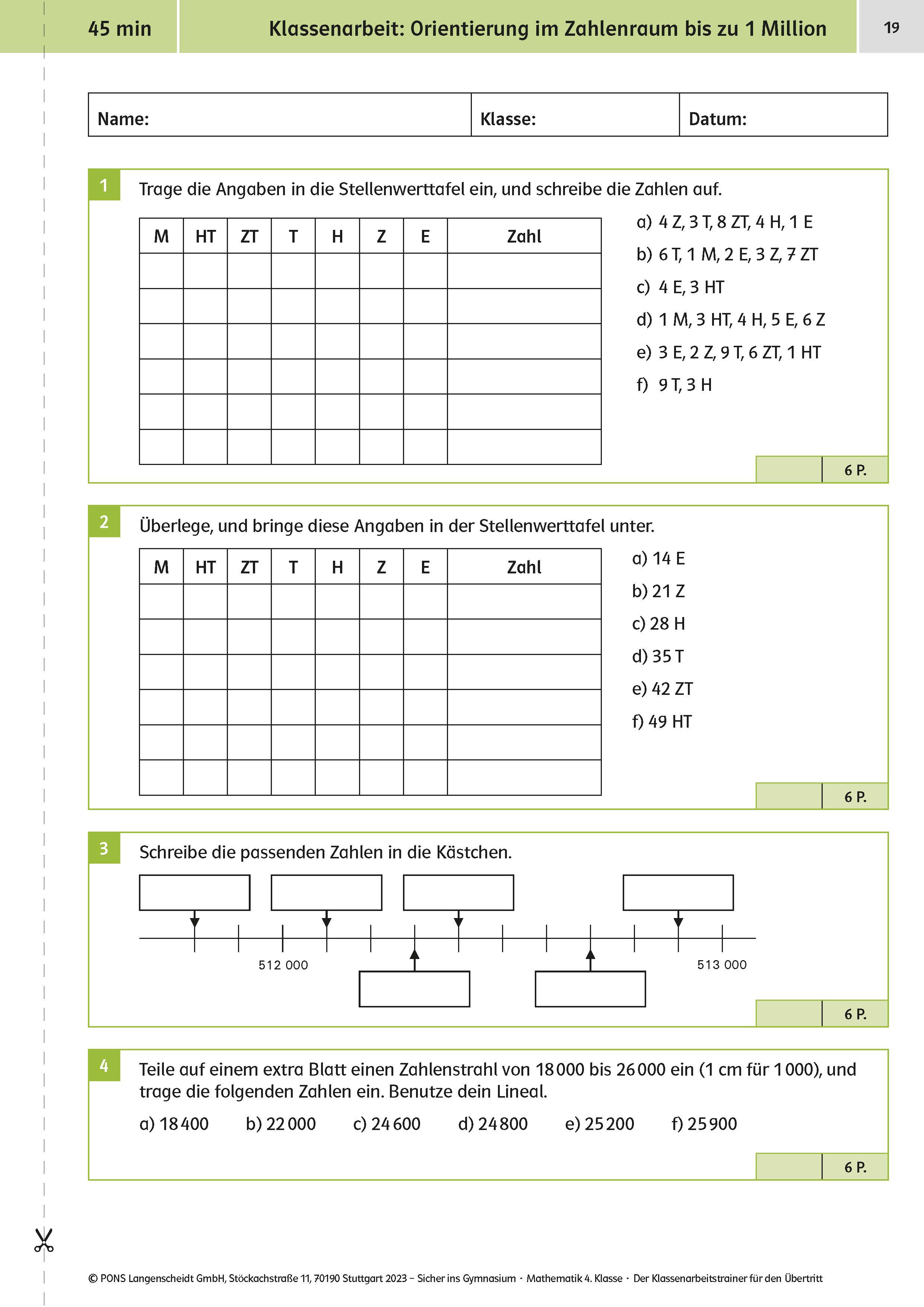 Klett Sicher ins Gymnasium: Klassenarbeitstrainer für den Übertritt Mathematik 4. Klasse Klett Sicher ins Gymnasium: Klassenarbeitstrainer für den Übertritt Mathematik 4. Klasse