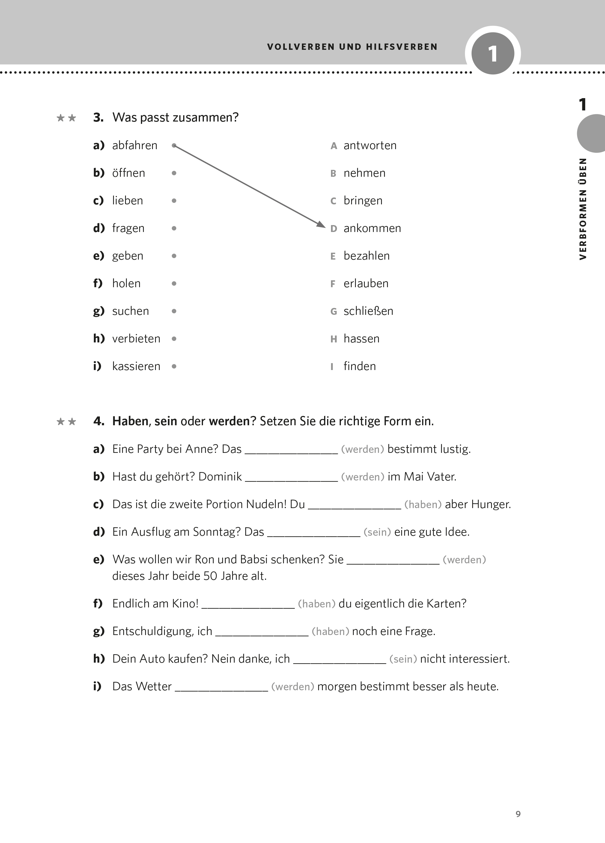 PONS Verben & Zeiten trainieren Deutsch als Fremdsprache