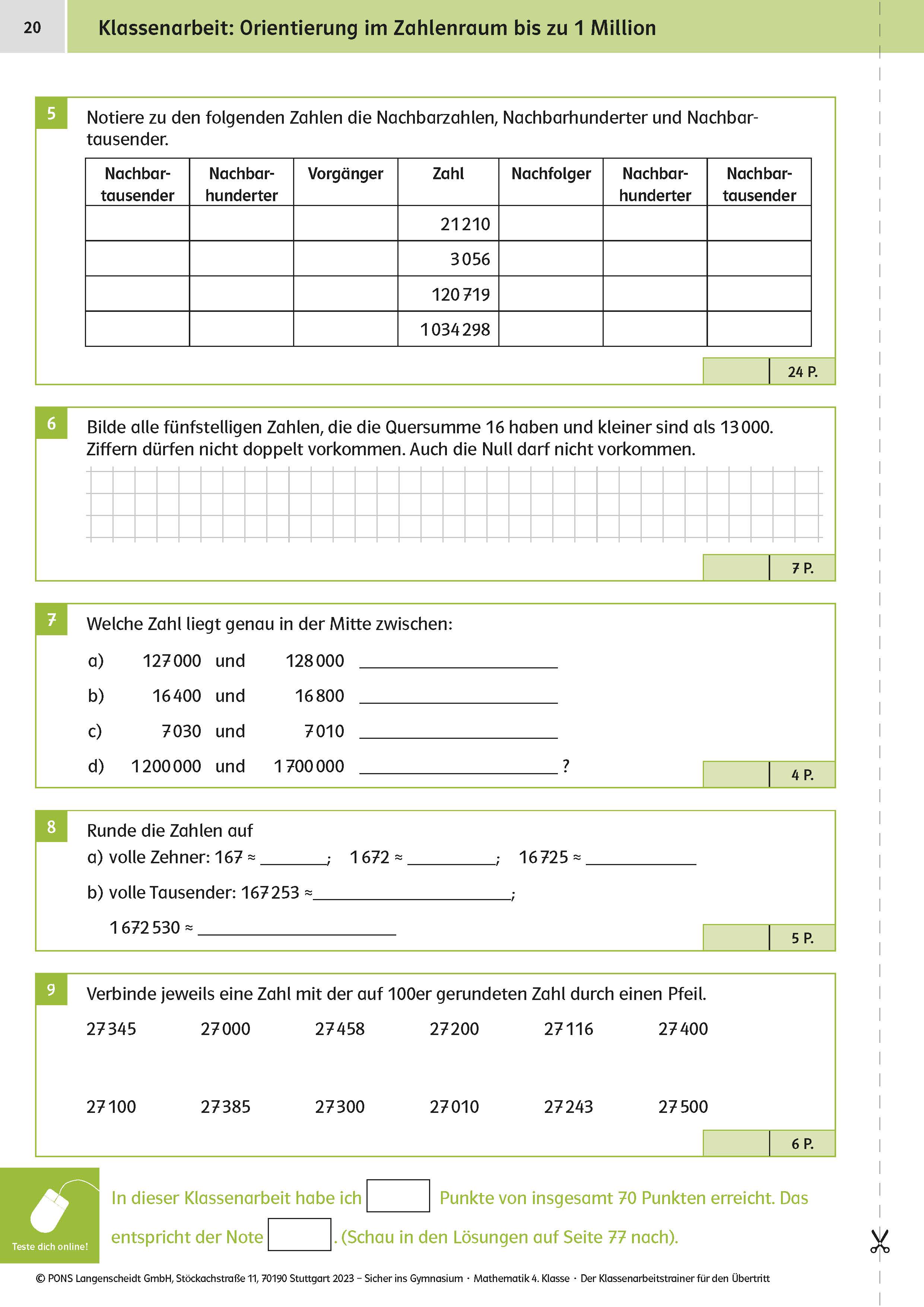 Klett Sicher ins Gymnasium: Klassenarbeitstrainer für den Übertritt Mathematik 4. Klasse Klett Sicher ins Gymnasium: Klassenarbeitstrainer für den Übertritt Mathematik 4. Klasse