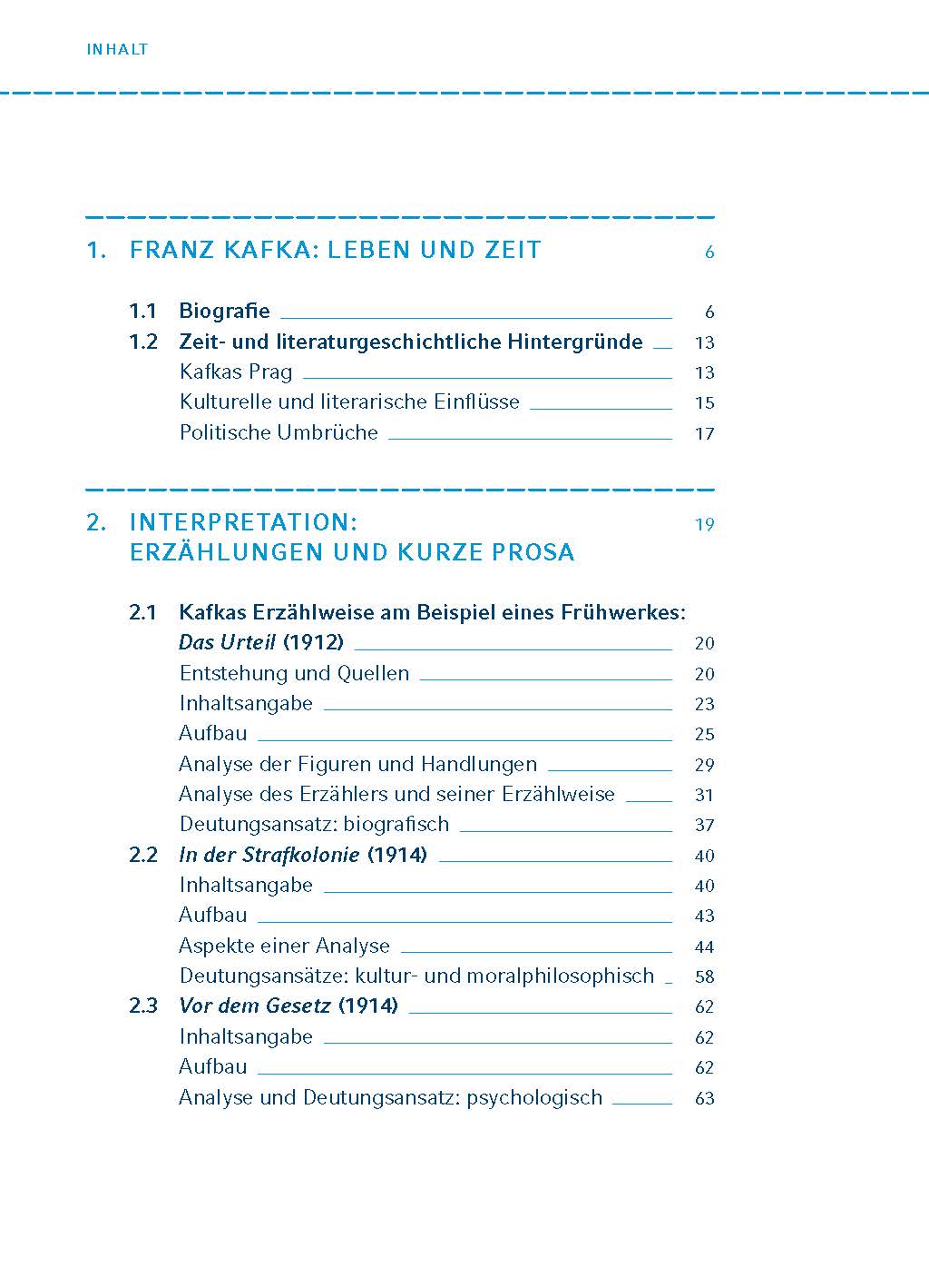 Franz Kafka. Erzählungen und kurze Prosa