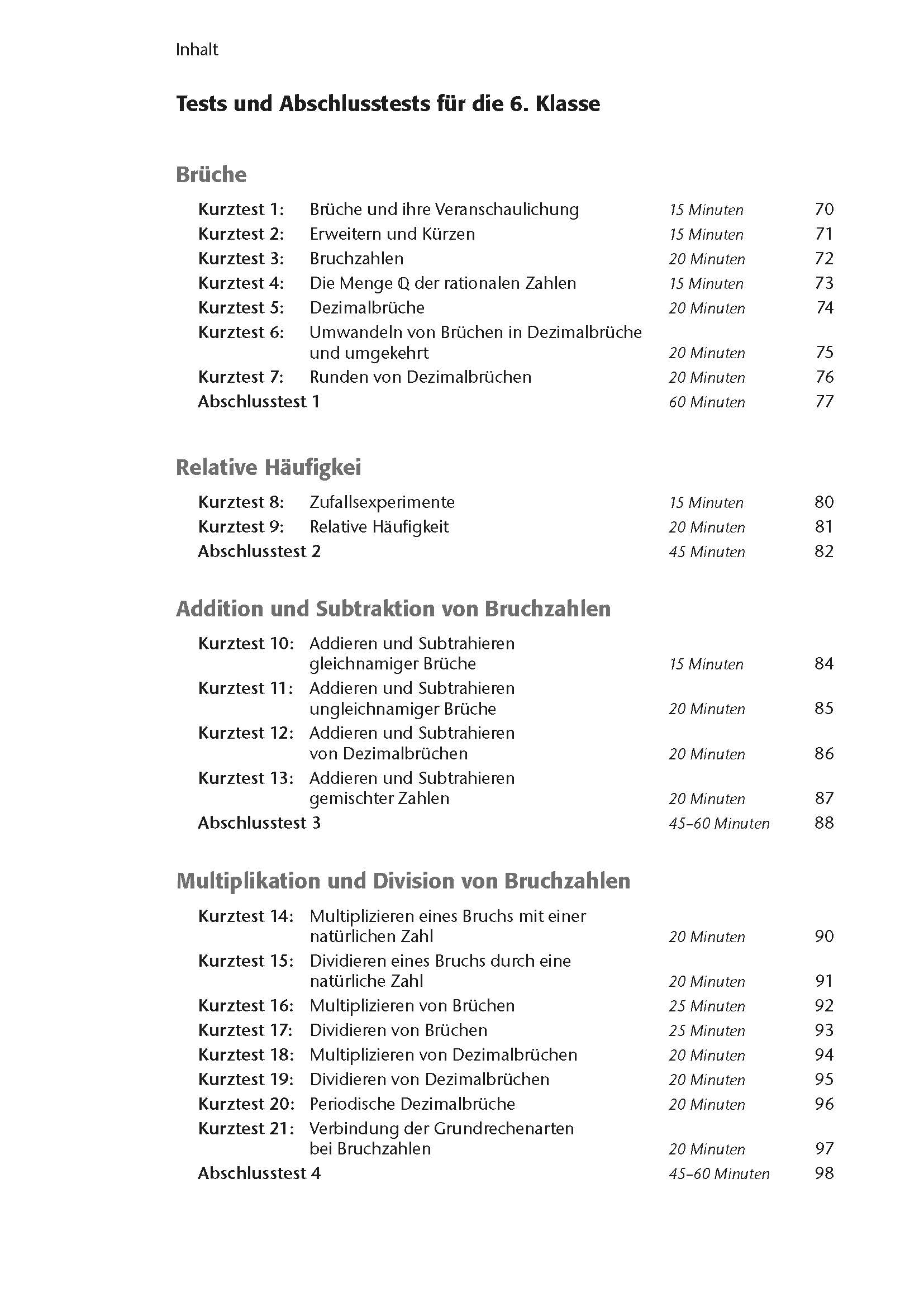 Fit in Test und Klassenarbeit – Mathematik 5./6. Klasse Gymnasium
