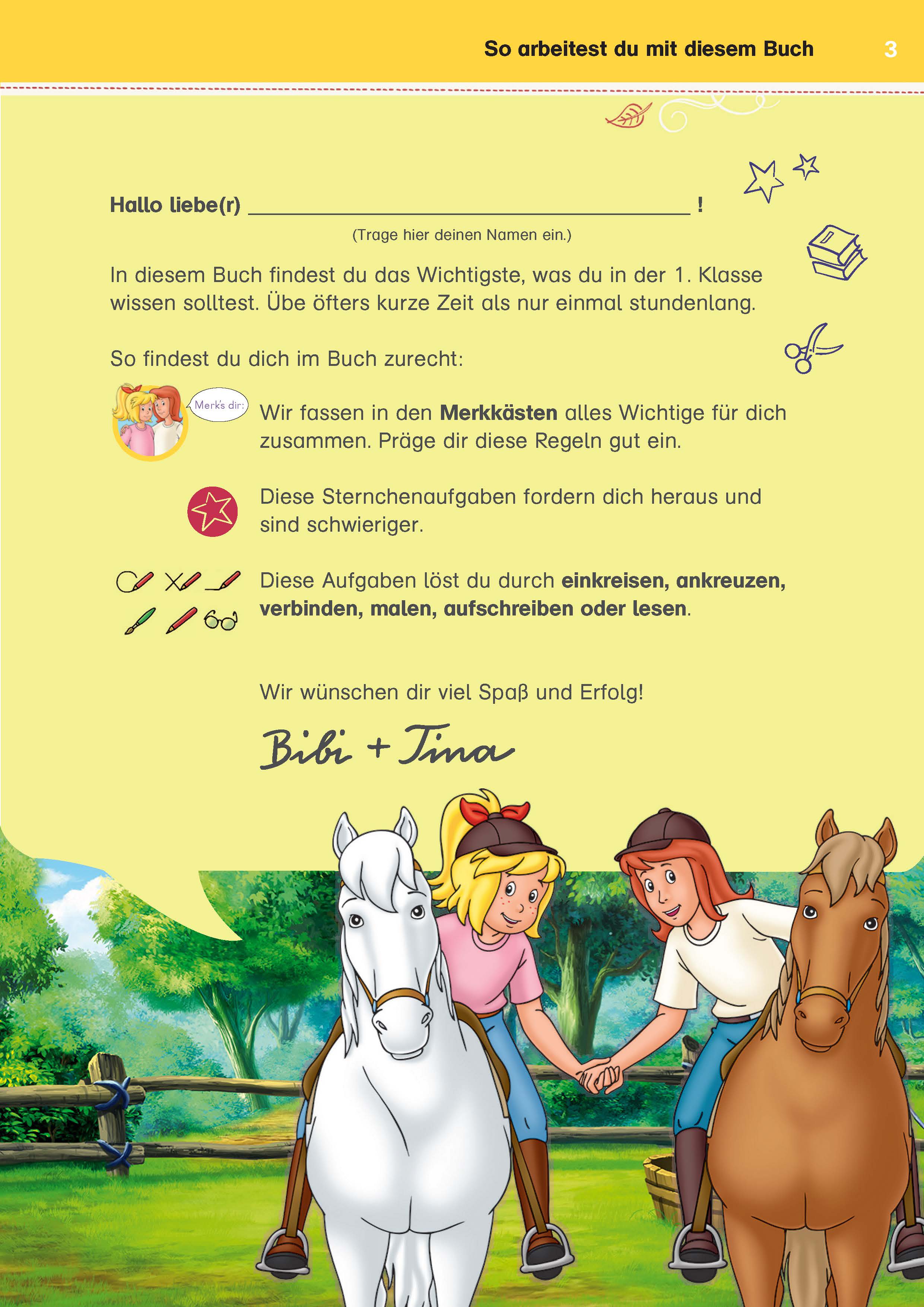 Bibi & Tina: Mein Übungsbuch für die 1. Klasse