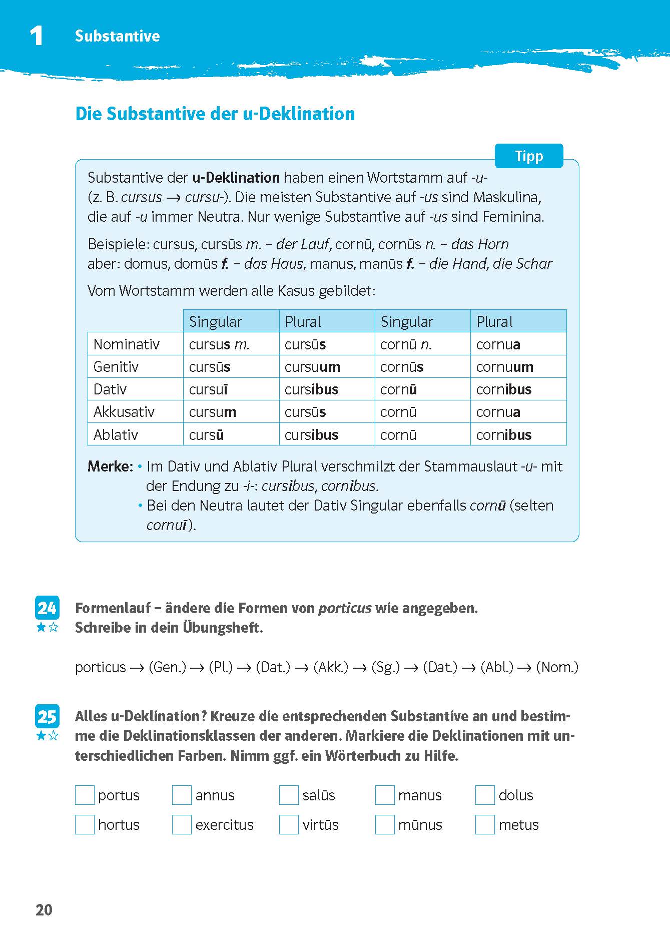 Klett 10-Minuten-Training Latein Deklinationen 1./2. Lernjahr