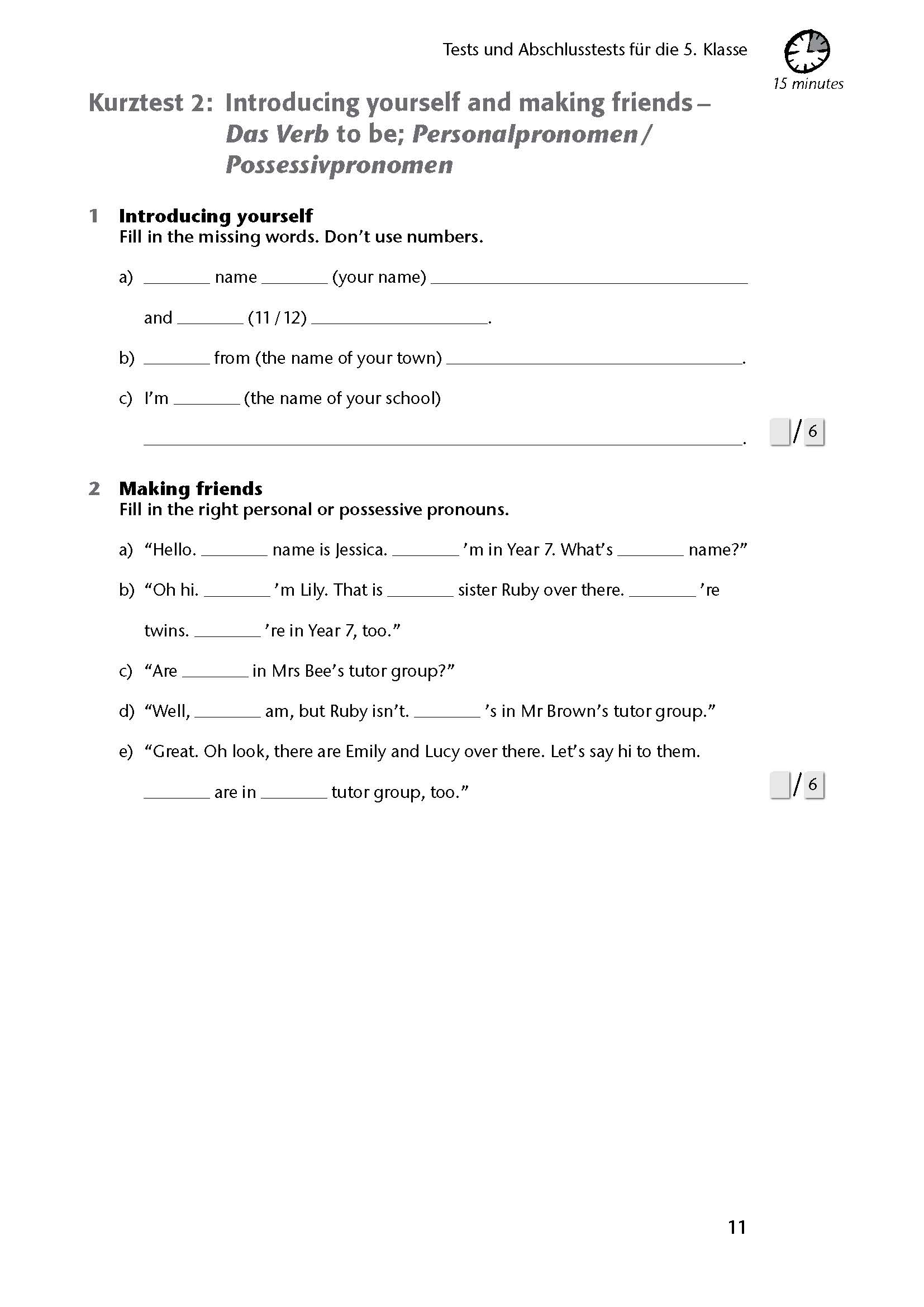 Fit in Test und Klassenarbeit – Englisch 5./6. Klasse Gymnasium