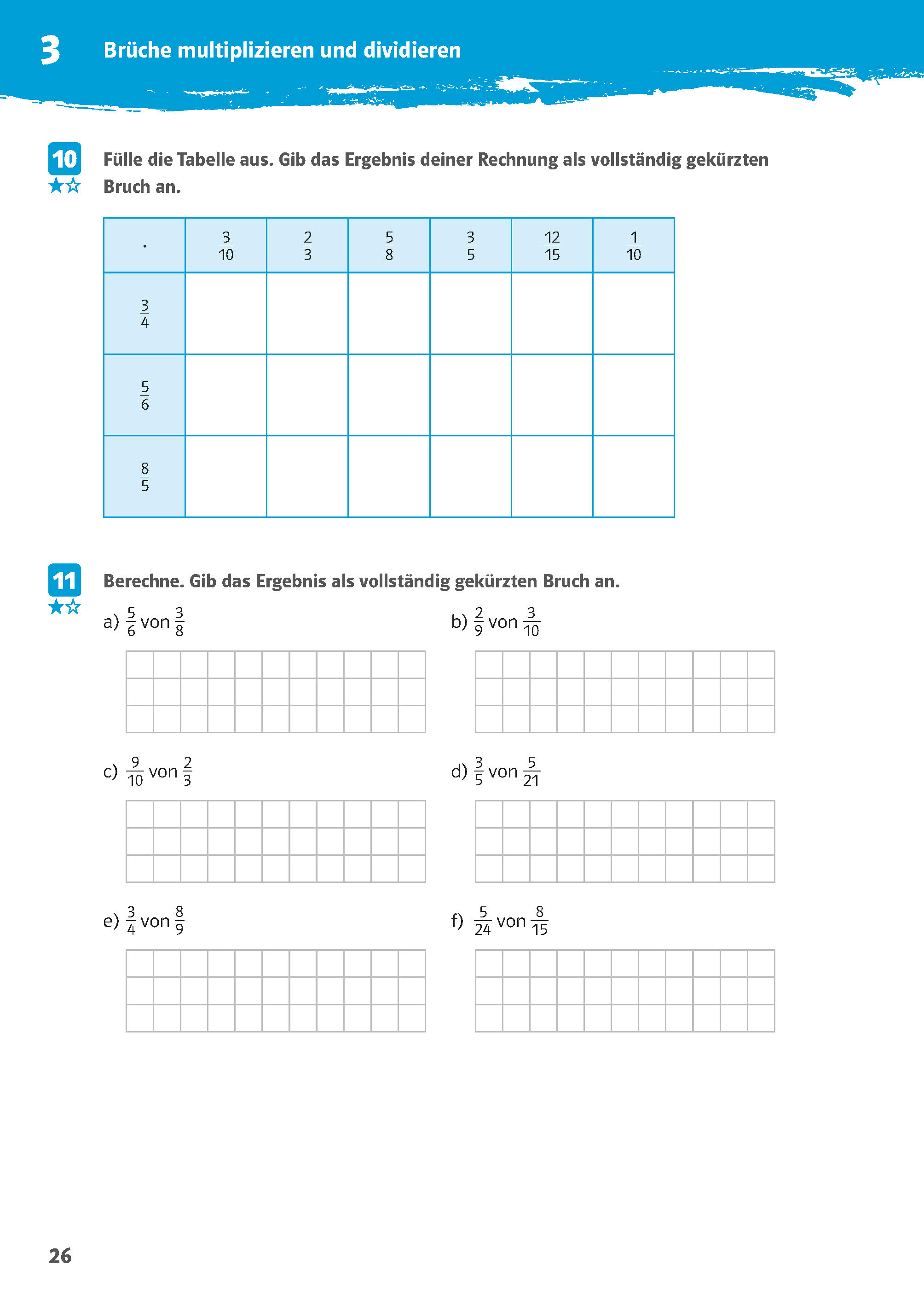 Klett 10-Minuten-Training Mathematik Rechnen mit Brüchen 5./6. Klasse Klett 10-Minuten-Training Mathematik Rechnen mit Brüchen 5./6. Klasse