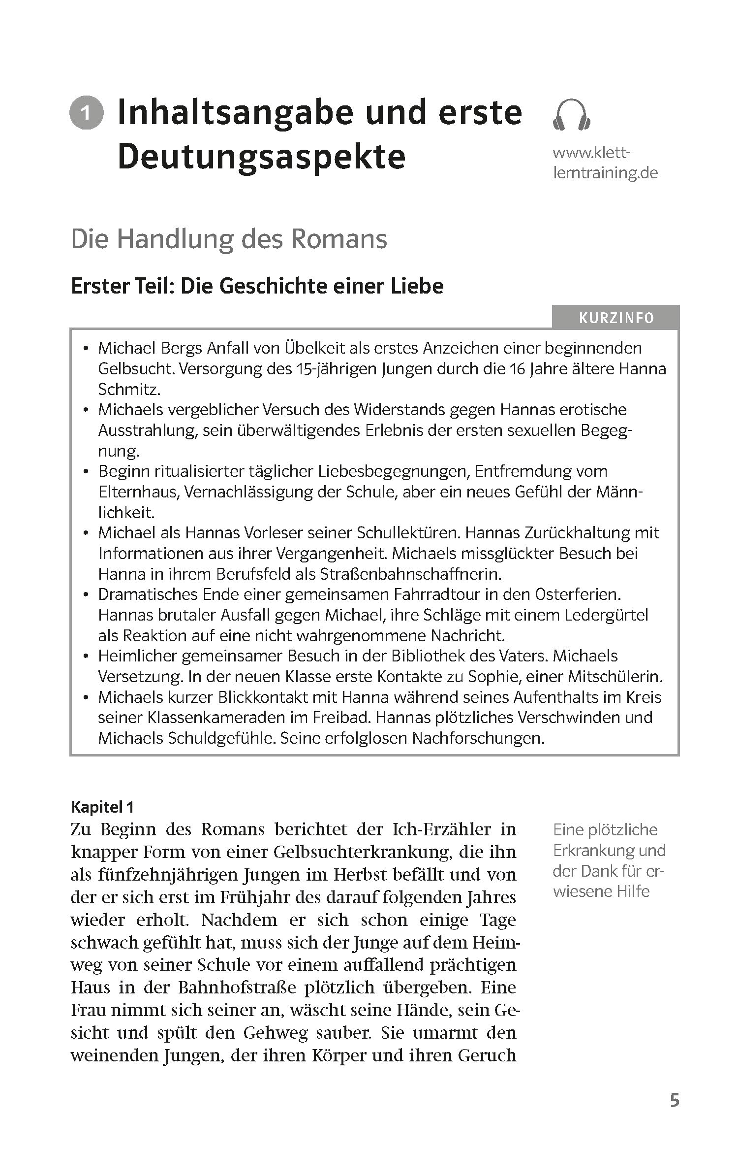 Klett Lektürehilfen Bernhard Schlink, Der Vorleser Klett Lektürehilfen Bernhard Schlink, Der Vorleser