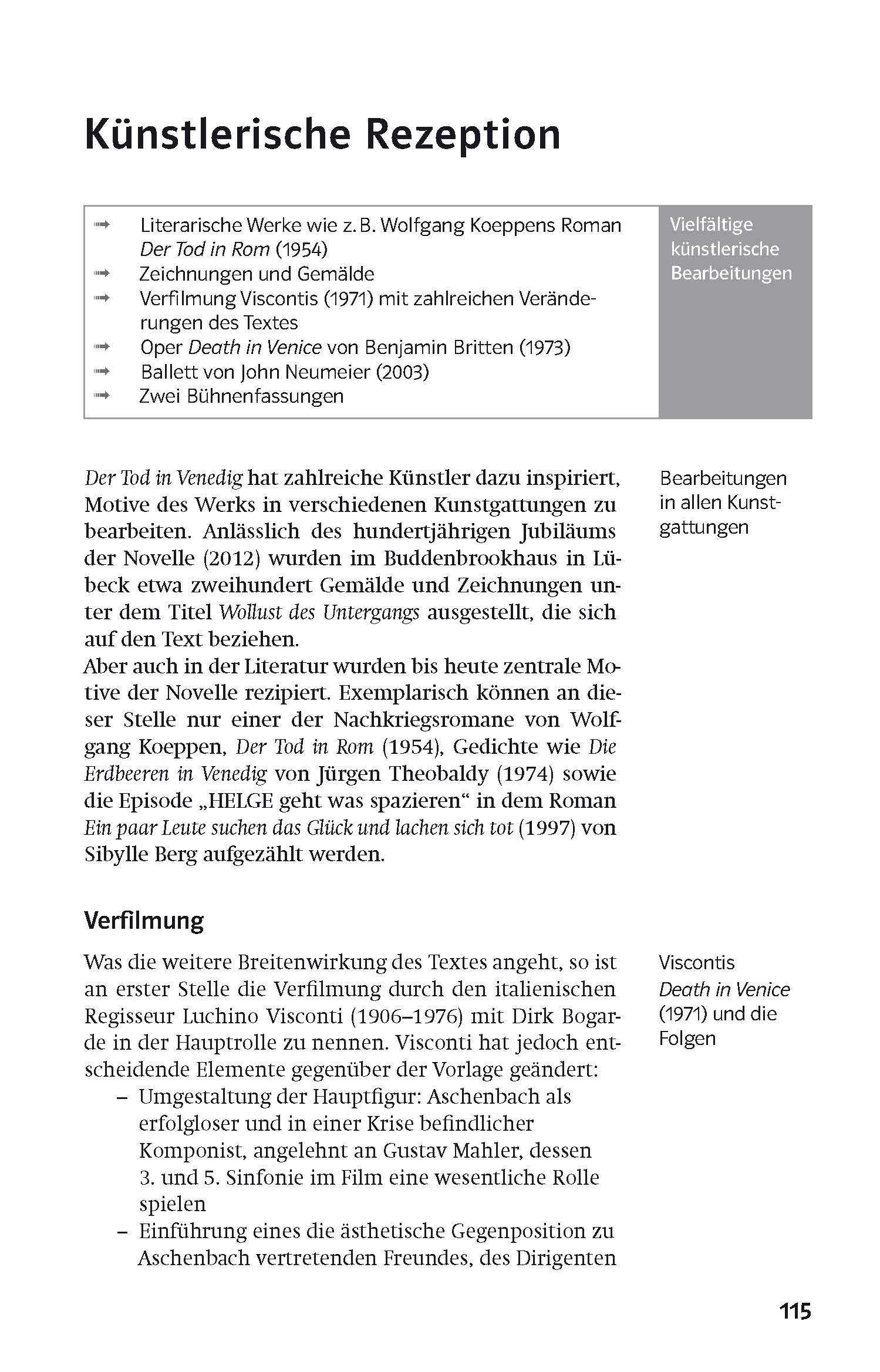 Klett Lektürehilfen Thomas Mann, Der Tod in Venedig