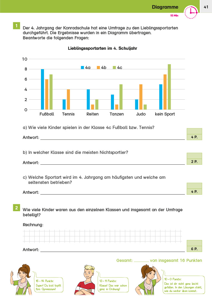 Klett Sicher ins Gymnasium 15-Minuten-Kurztests Mathematik 4. Klasse