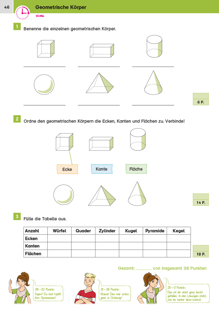Klett Sicher ins Gymnasium 15-Minuten-Kurztests Mathematik 4. Klasse