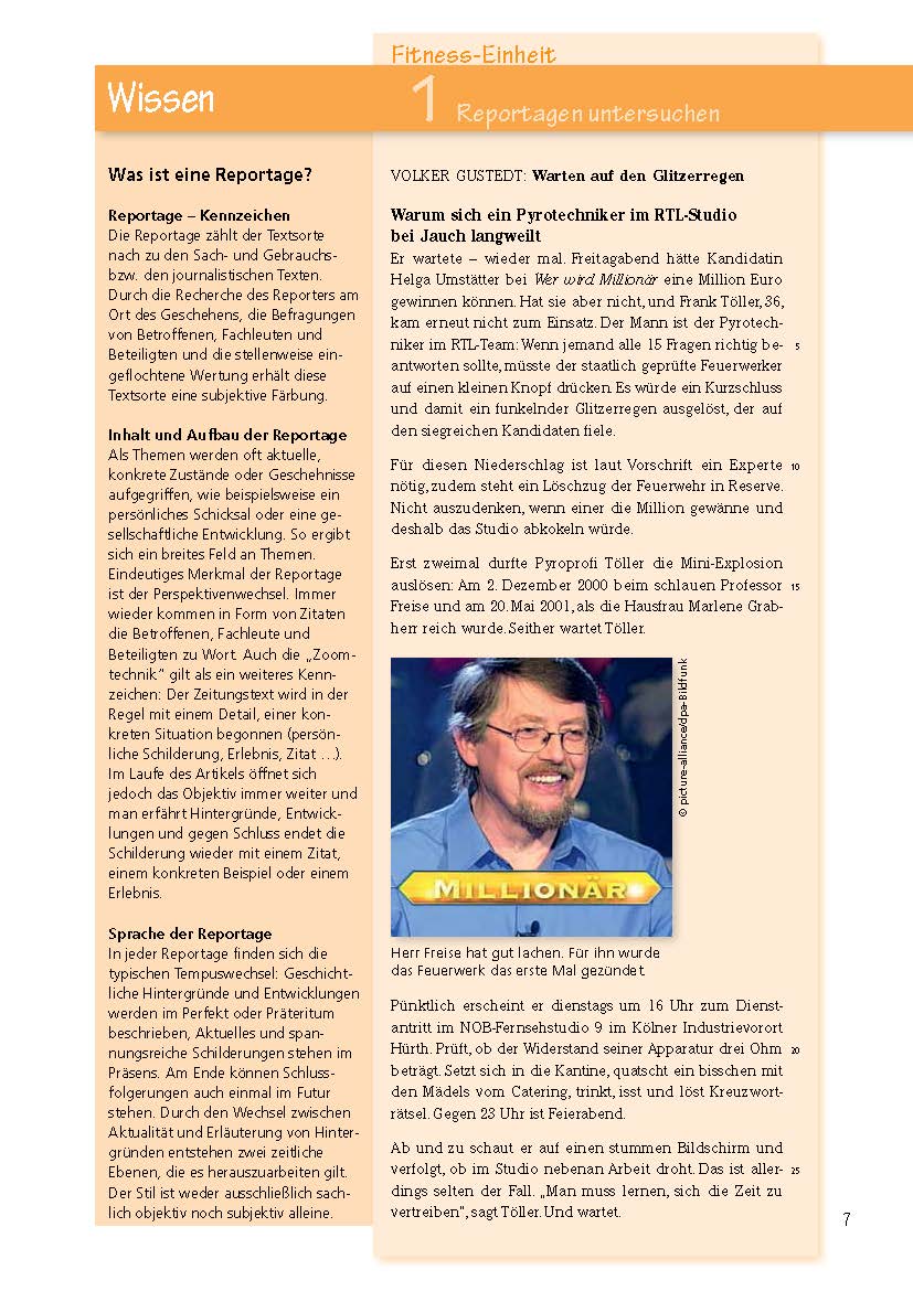 Königs Fitness: Textgebundener Aufsatz – TGA – Klasse 8-10 – Realschule – Deutsch