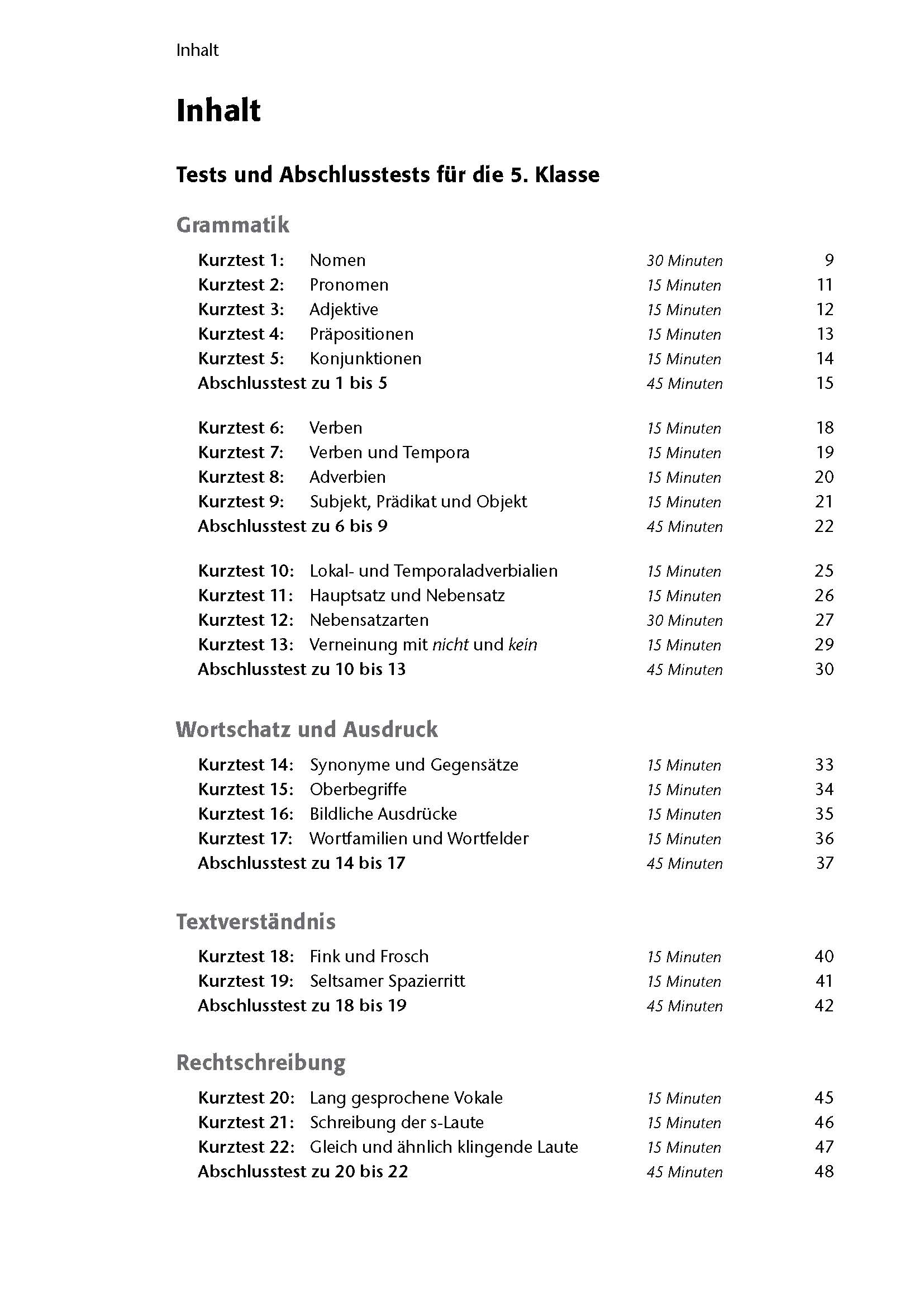 Fit in Test und Klassenarbeit – Deutsch 5./6. Klasse Gymnasium