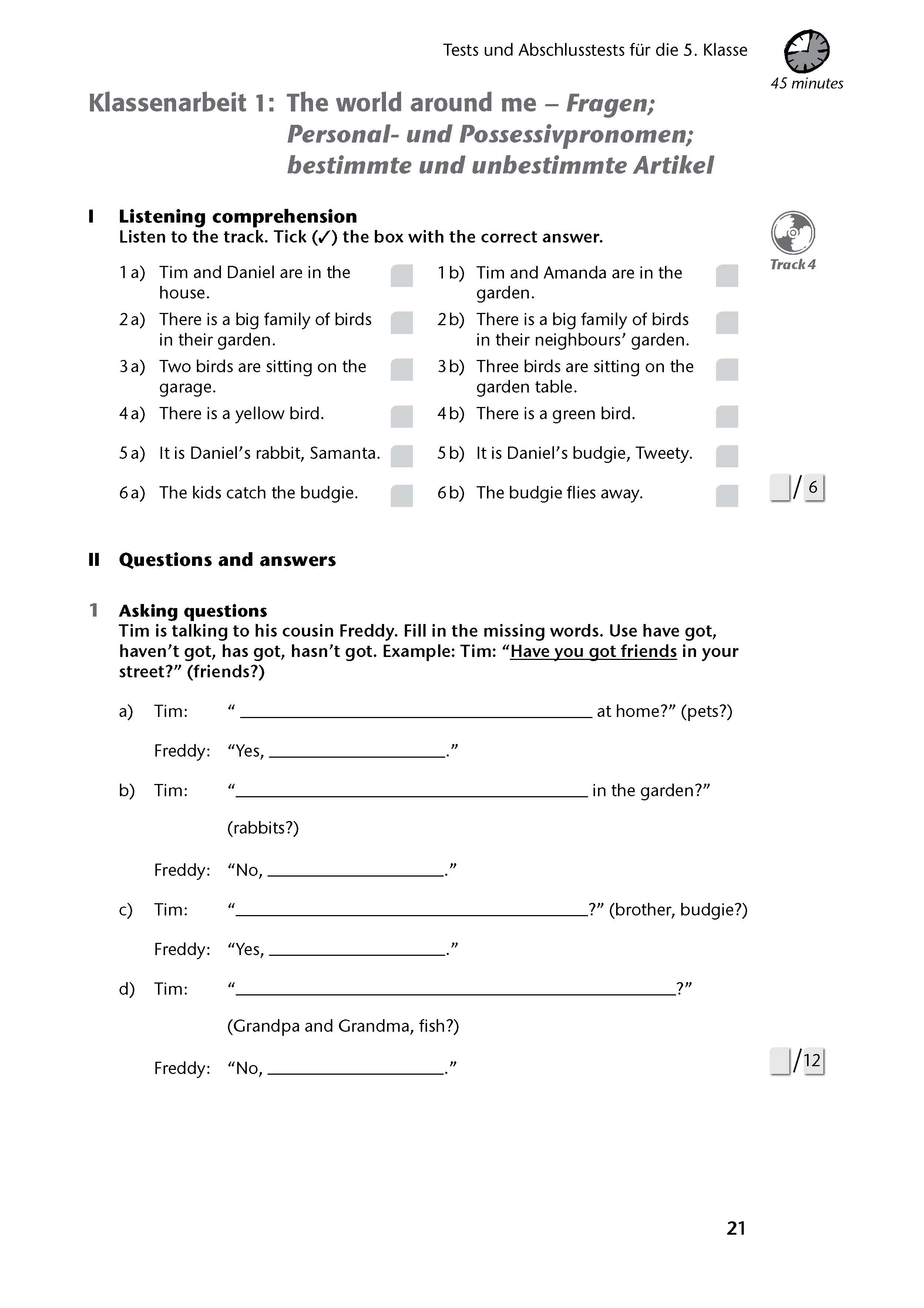 Fit in Test und Klassenarbeit – Englisch 5./6. Klasse Gymnasium