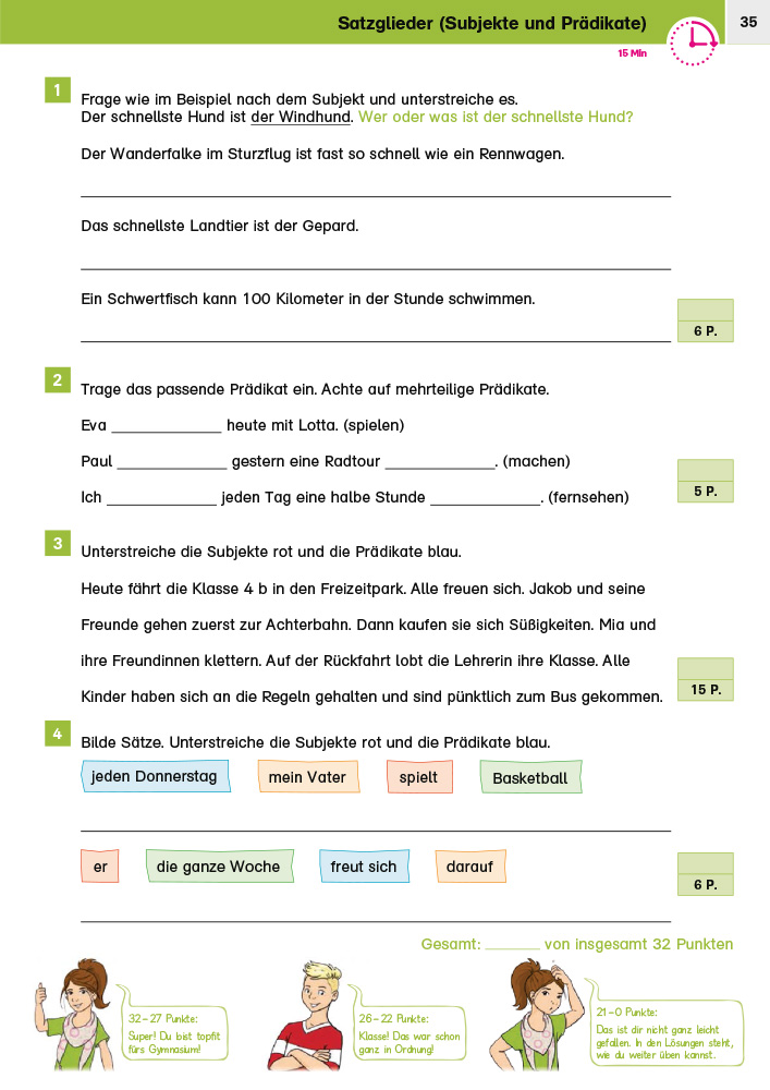 Klett Sicher ins Gymnasium 15-Minuten-Kurztests Deutsch 4. Klasse