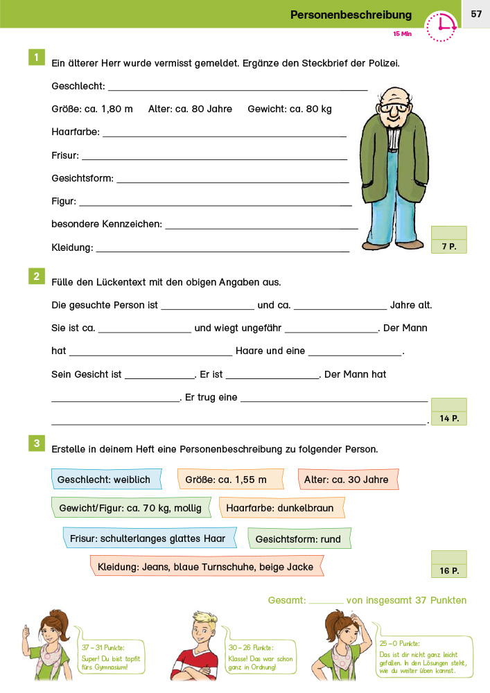 Klett Sicher ins Gymnasium 15-Minuten-Kurztests Deutsch 4. Klasse