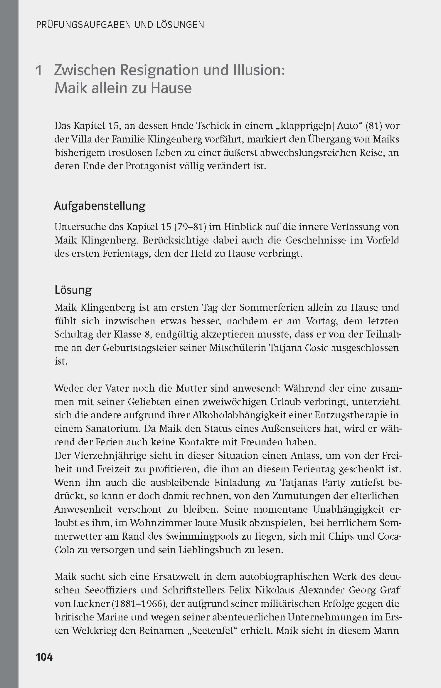 Klett Lektürehilfen Wolfgang Herrndorf, Tschick