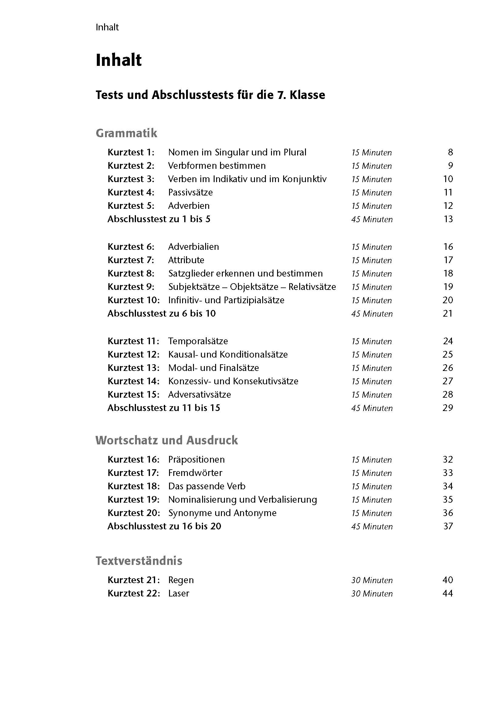 Fit in Test und Klassenarbeit – Deutsch 7./8. Klasse Gymnasium