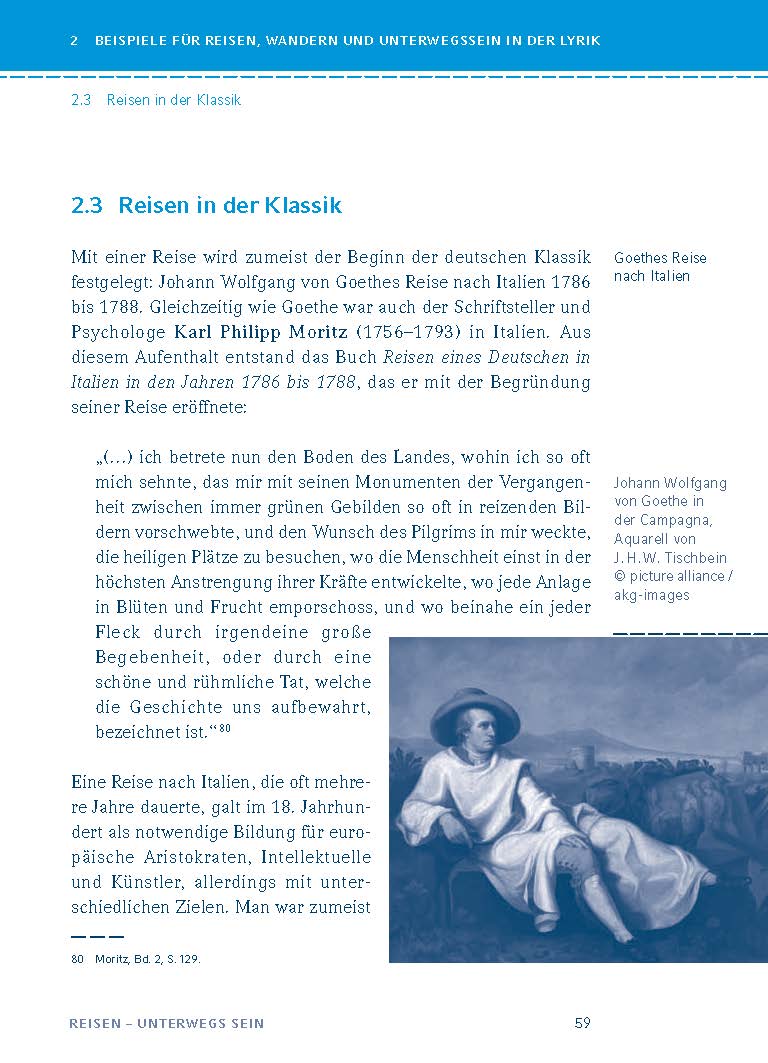 Reisen – unterwegs sein. Lyrik vom Barock bis zur Gegenwart