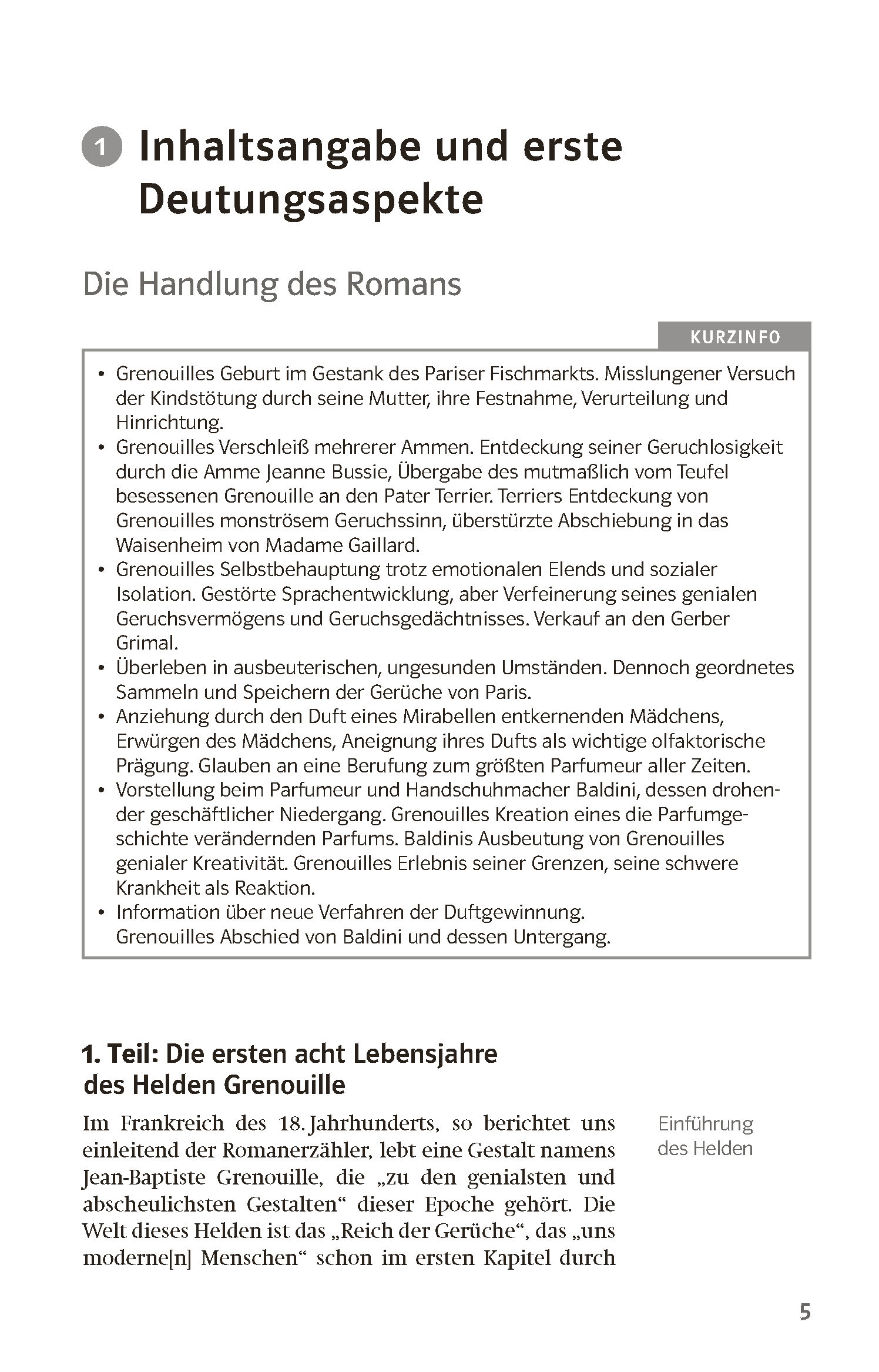 Klett Lektürehilfen Patrick Süskind, Das Parfum