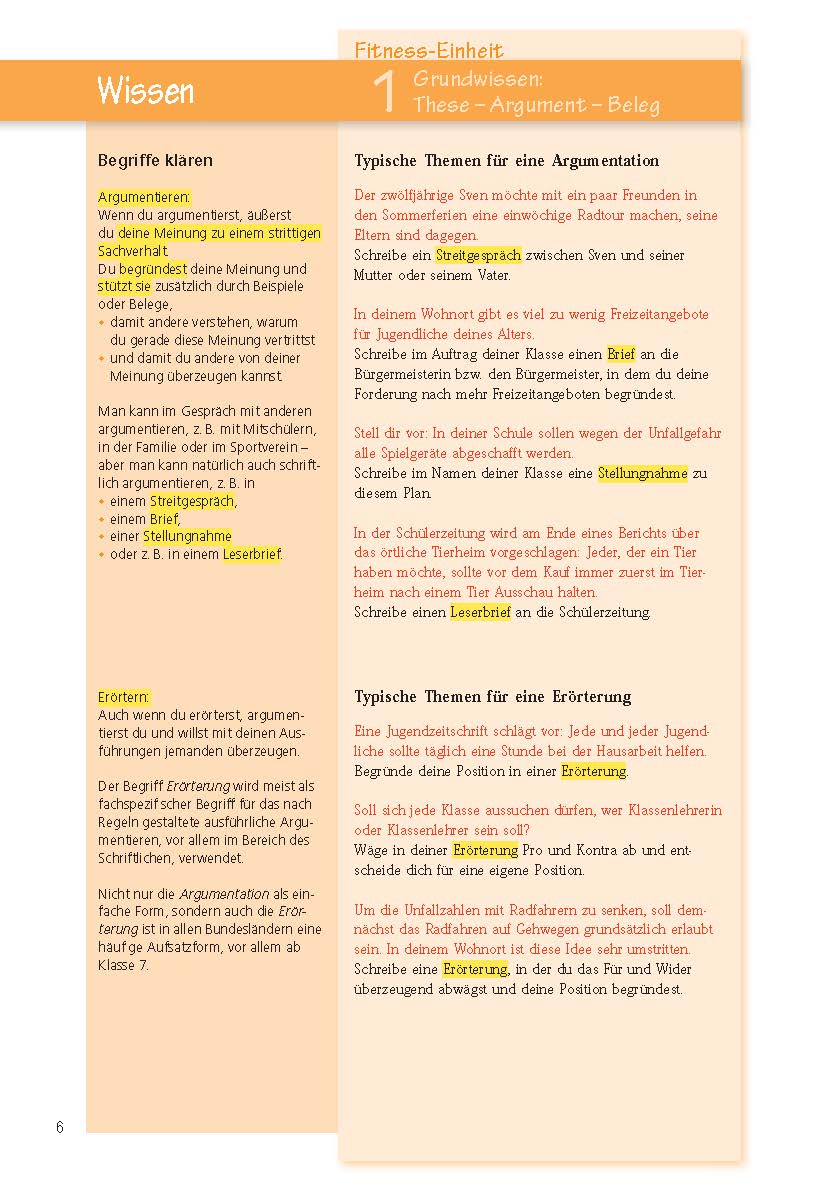 Aufsatz - Argumentieren und Erörtern. Deutsch Klasse 7/8