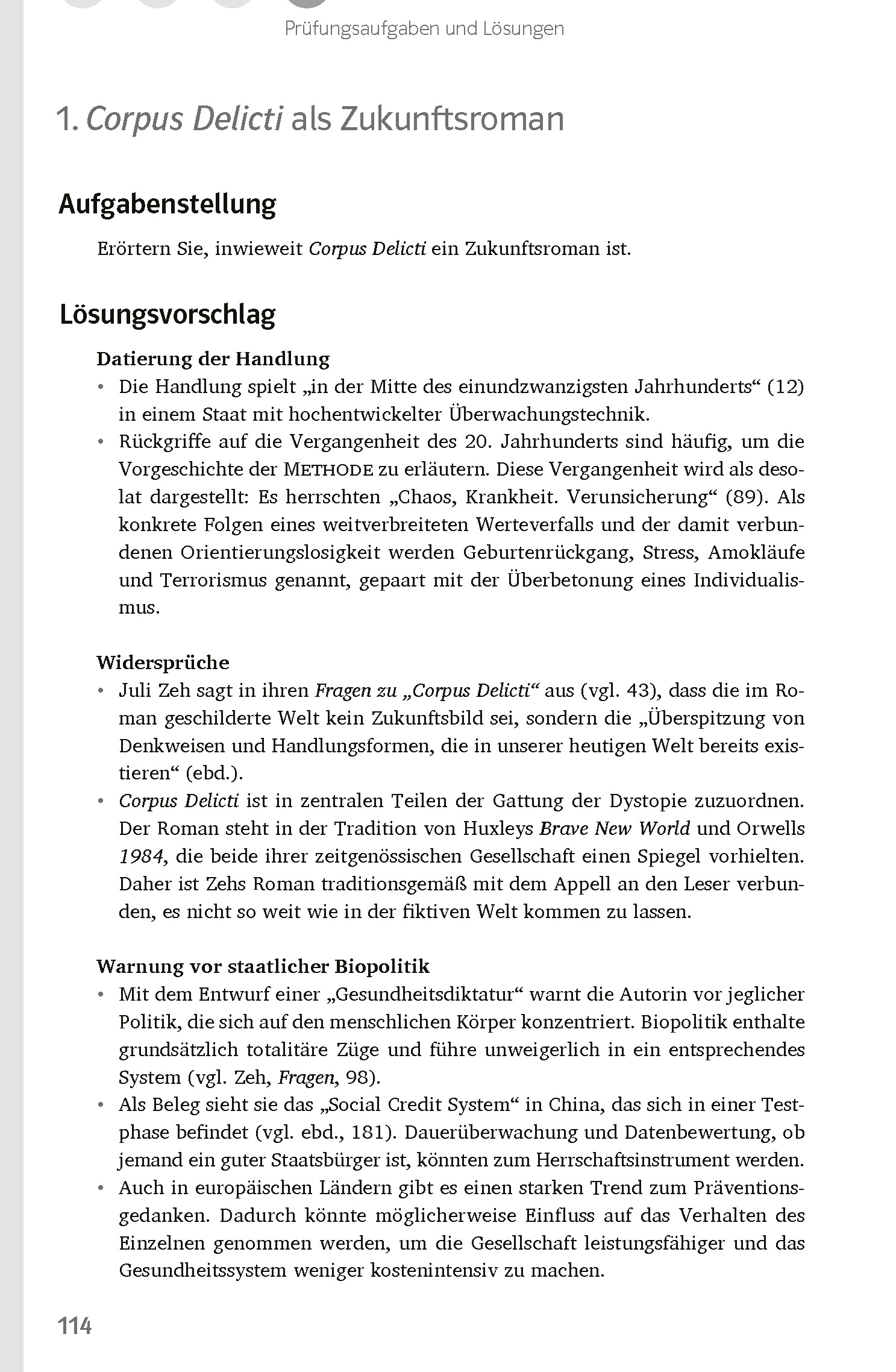 Klett Lektürehilfen Juli Zeh, Corpus Delicti. Ein Prozess
