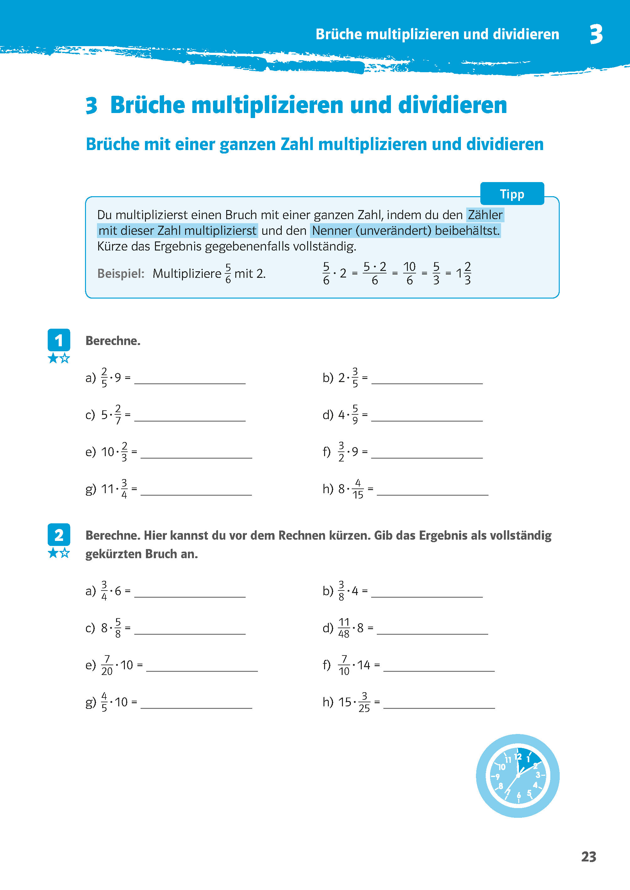 Klett 10-Minuten-Training Mathematik Rechnen mit Brüchen 5./6. Klasse Klett 10-Minuten-Training Mathematik Rechnen mit Brüchen 5./6. Klasse