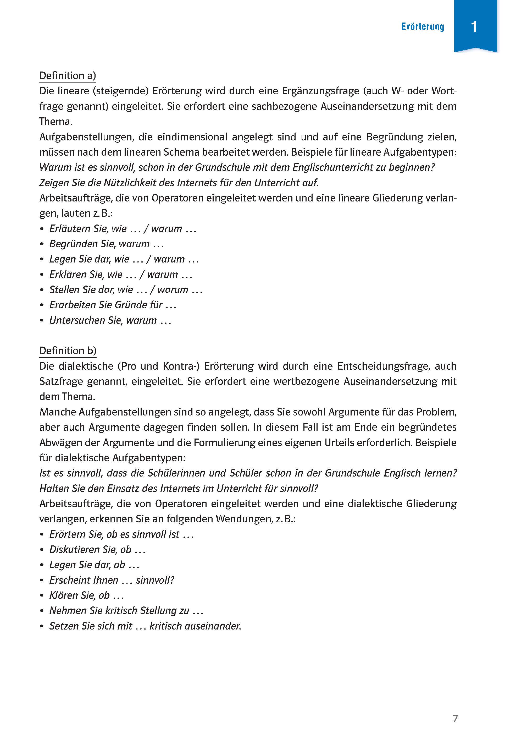 Klett Klausur-Training - Deutsch Erörterung Klett Klausur-Training - Deutsch Erörterung