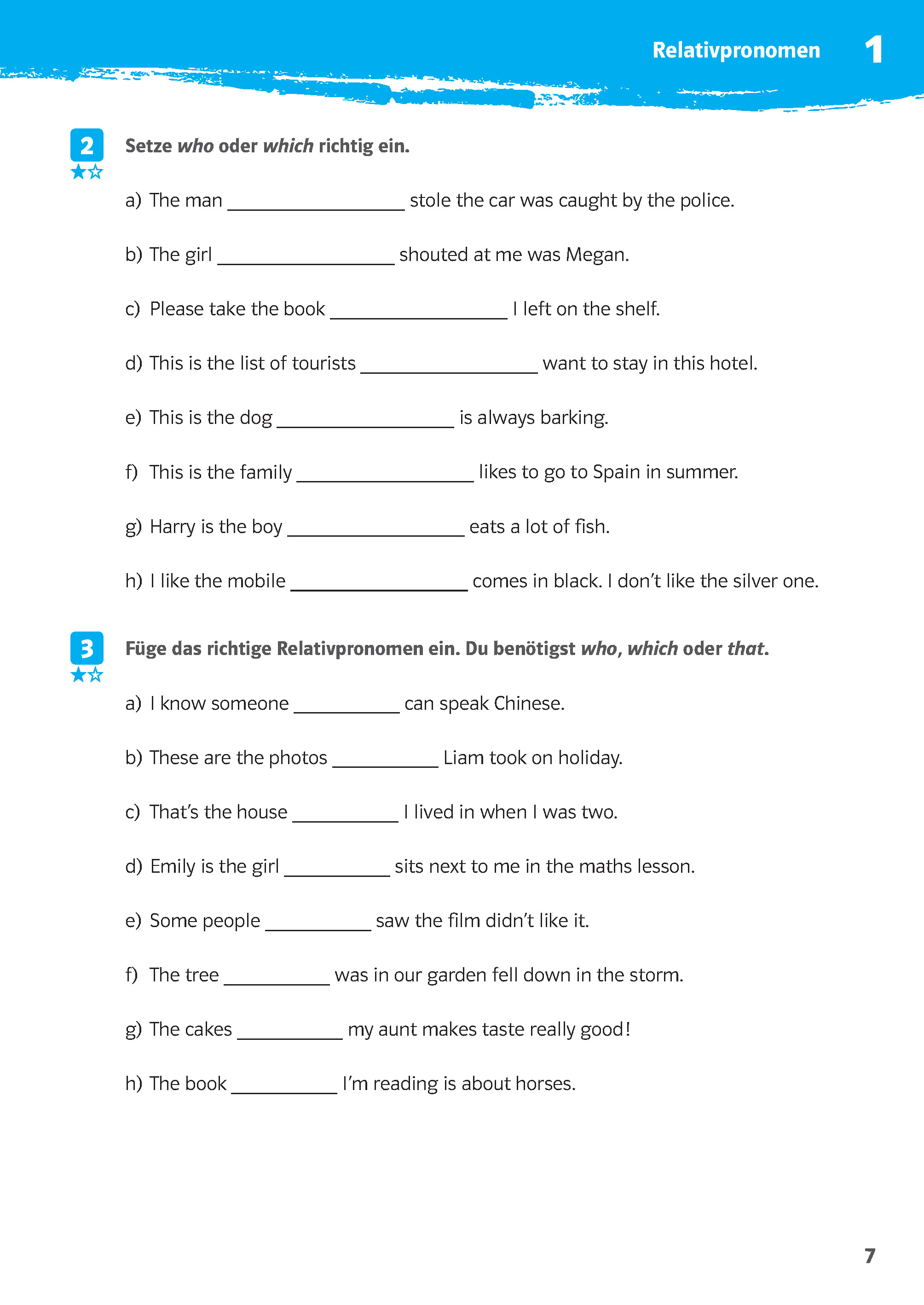 Klett 10-Minuten-Training Englisch Grammatik Relative Clauses 6./7. Klasse Klett 10-Minuten-Training Englisch Grammatik Relative Clauses 6./7. Klasse