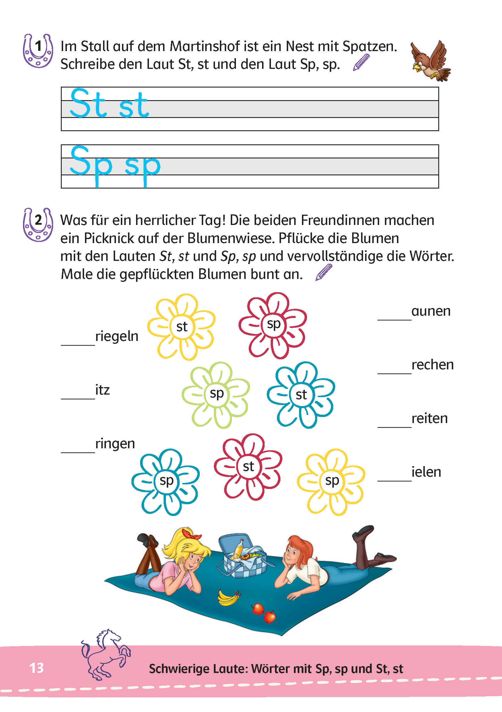Bibi & Tina: Mein Lernrätsel-Block Deutsch für die 2. Klasse