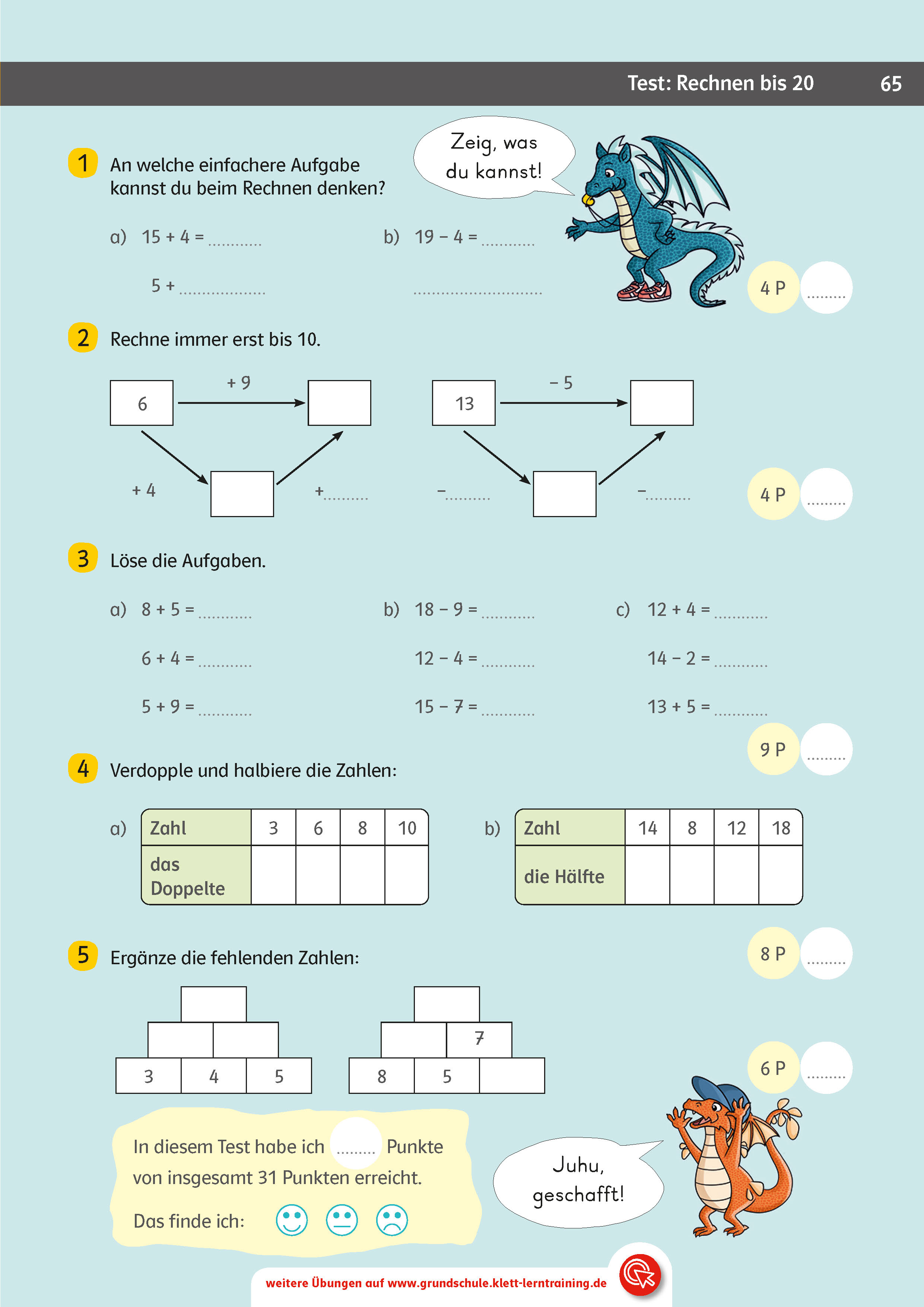 Klett Team Drachenstark: Das große Trainingsbuch Mathe 1. Klasse Klett Team Drachenstark: Das große Trainingsbuch Mathe 1. Klasse