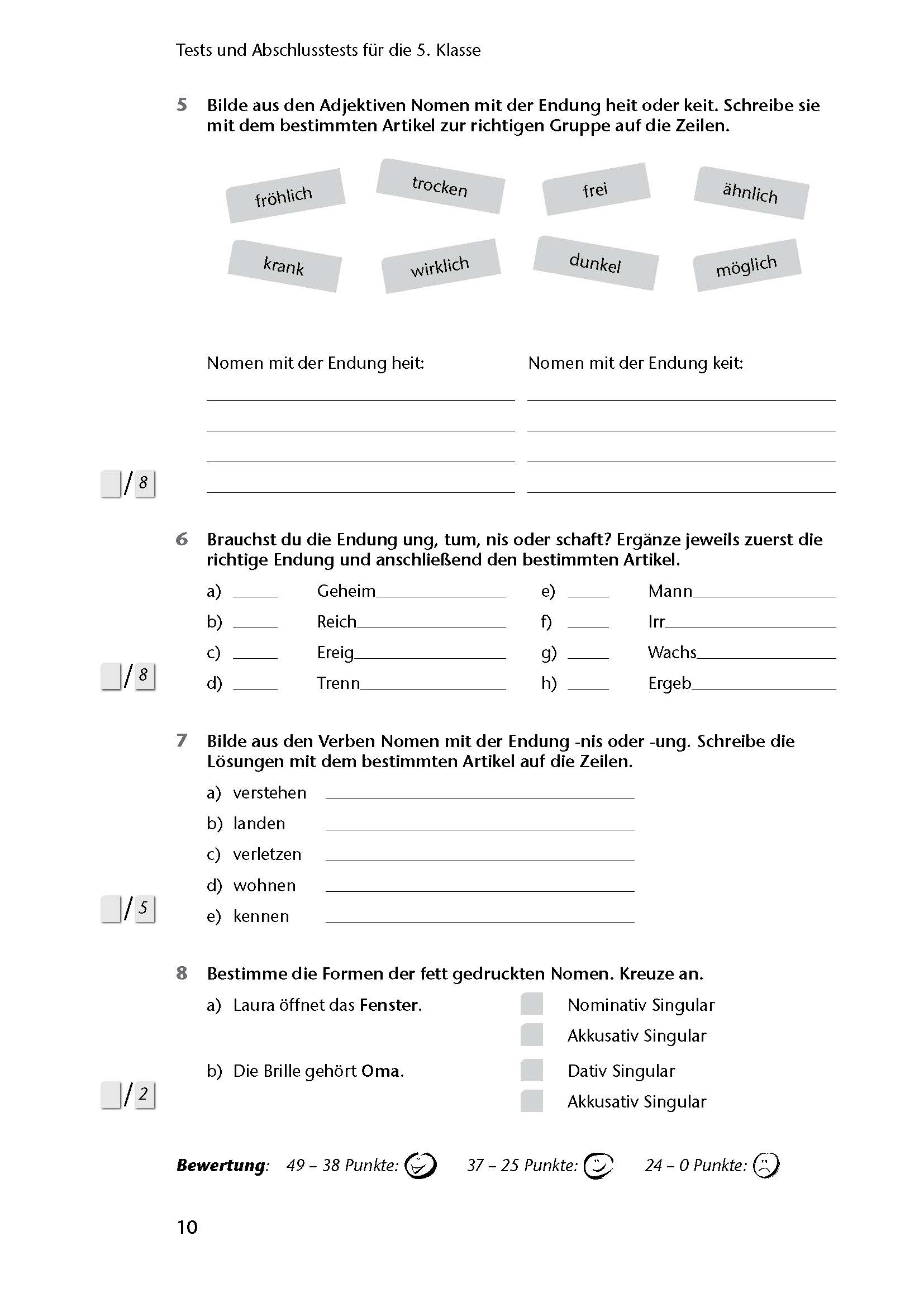 Fit in Test und Klassenarbeit – Deutsch 5./6. Klasse Gymnasium
