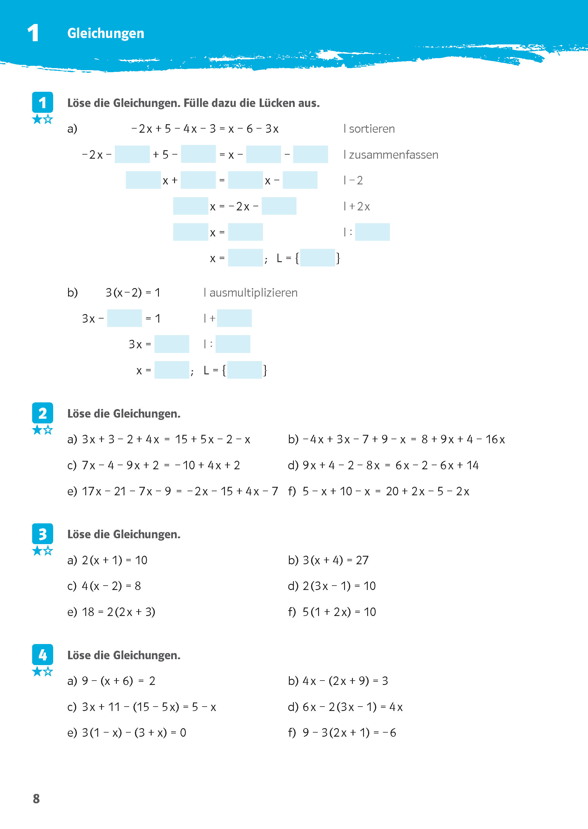 Klett 10-Minuten-Training Mathematik Lineare Gleichungssysteme  8.-10. Klasse Klett 10-Minuten-Training Mathematik Lineare Gleichungssysteme  8.-10. Klasse