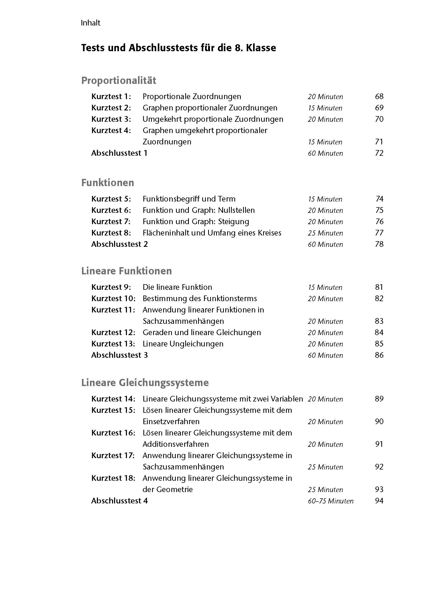 Fit in Test und Klassenarbeit – Mathematik 7./8. Klasse Gymnasium
