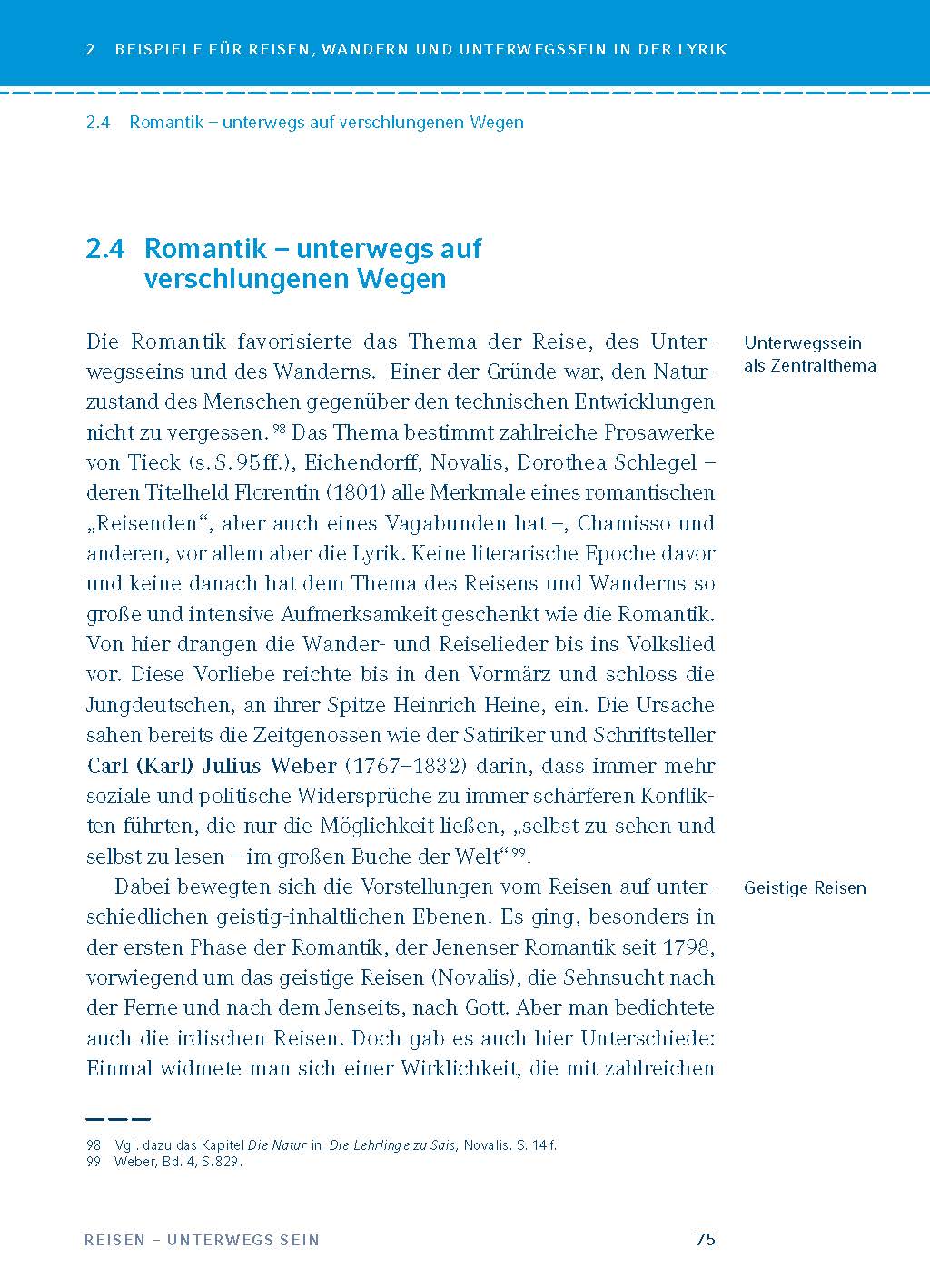 Reisen – unterwegs sein. Lyrik vom Barock bis zur Gegenwart