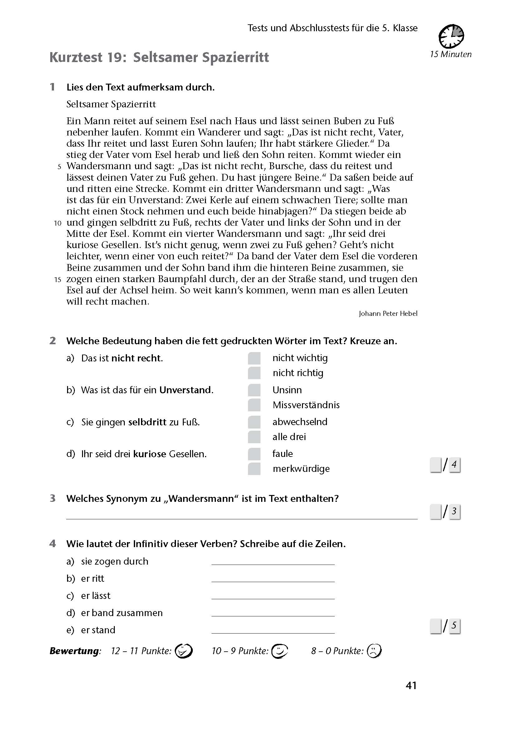 Fit in Test und Klassenarbeit – Deutsch 5./6. Klasse Gymnasium
