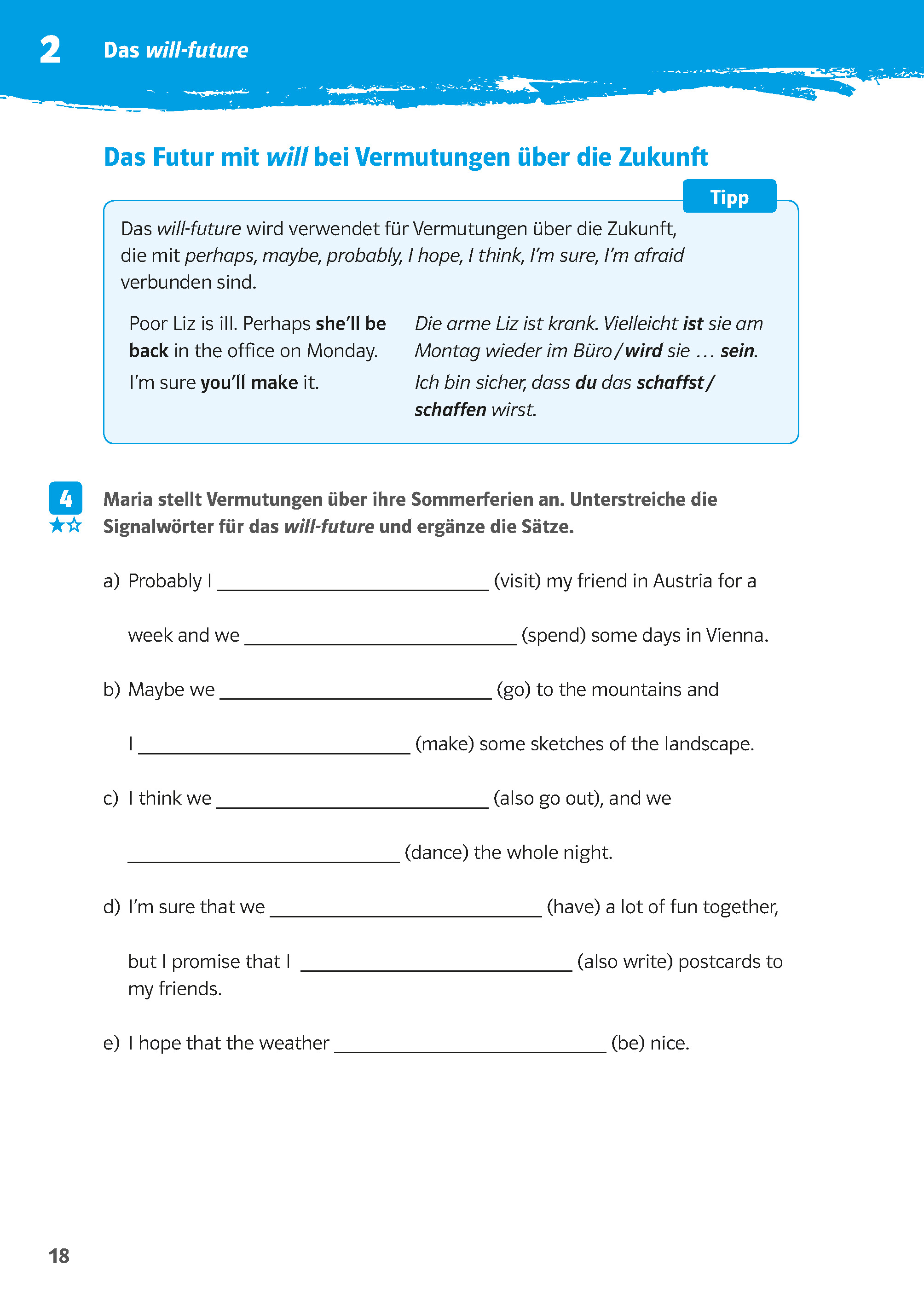 Klett 10-Minuten-Training Englisch Grammatik Future Tenses 6.- 8. Klasse Klett 10-Minuten-Training Englisch Grammatik Future Tenses 6.- 8. Klasse