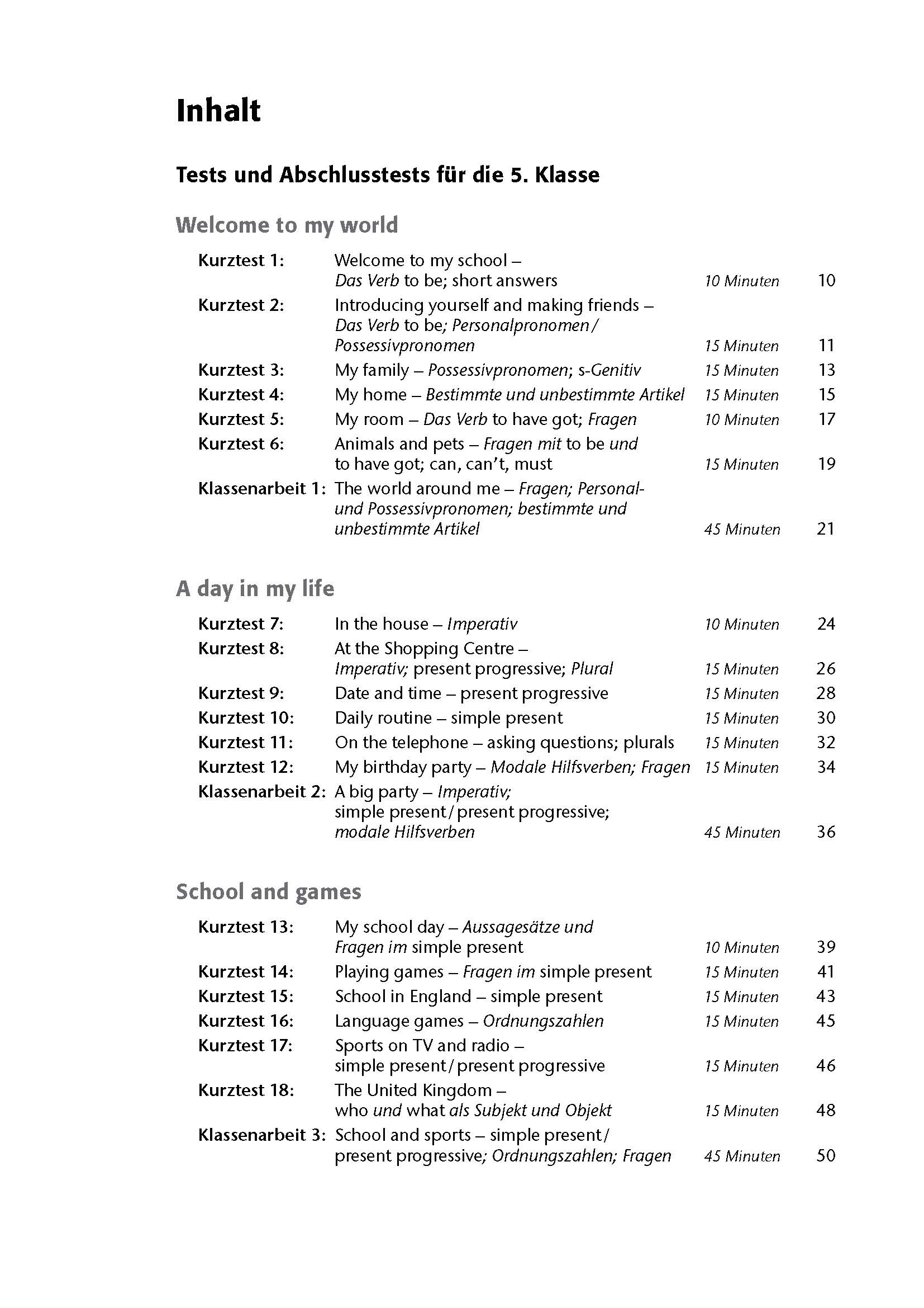 Fit in Test und Klassenarbeit – Englisch 5./6. Klasse Gymnasium
