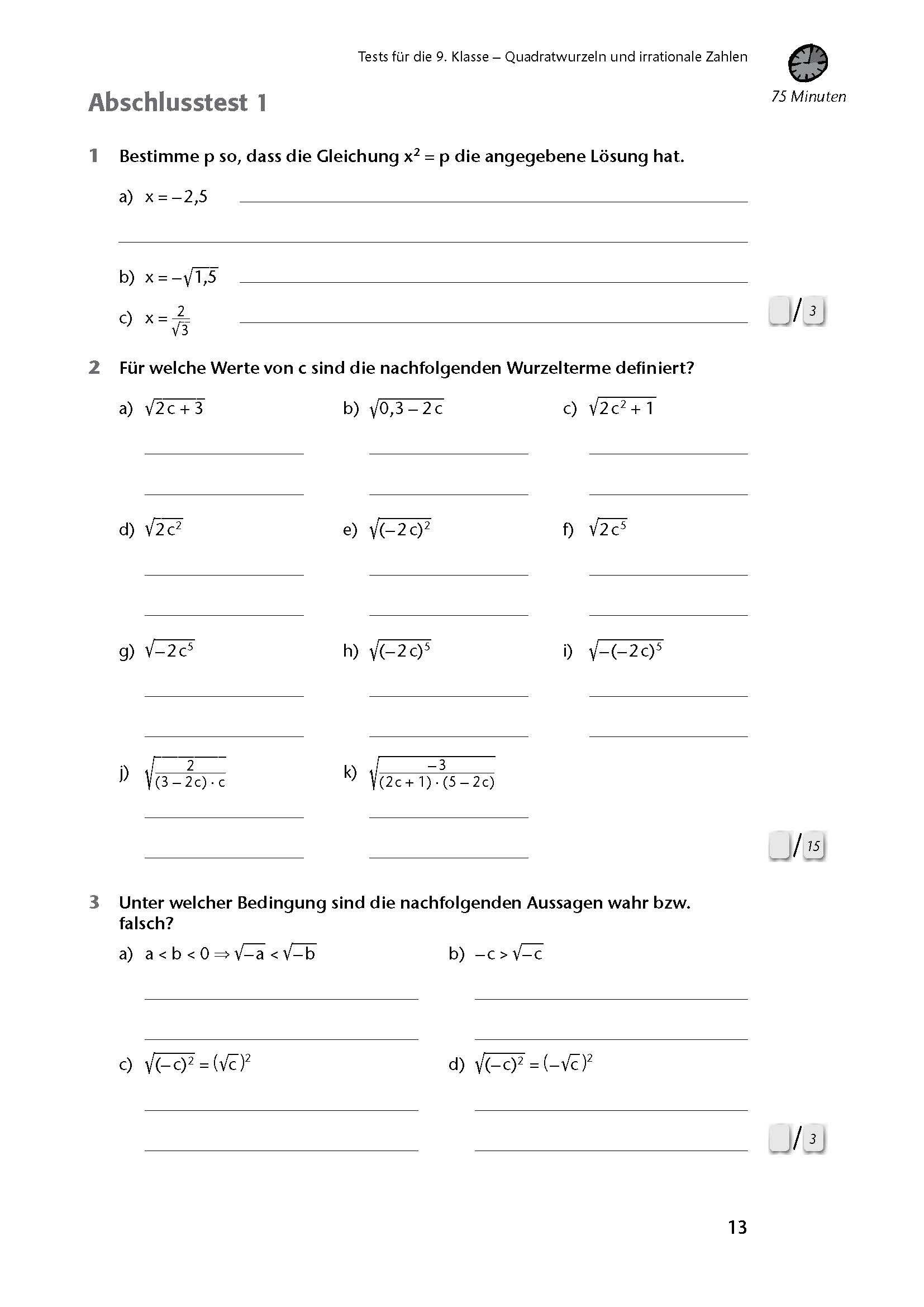 Fit in Test und Klassenarbeit – Mathematik 9./10. Klasse Gymnasium