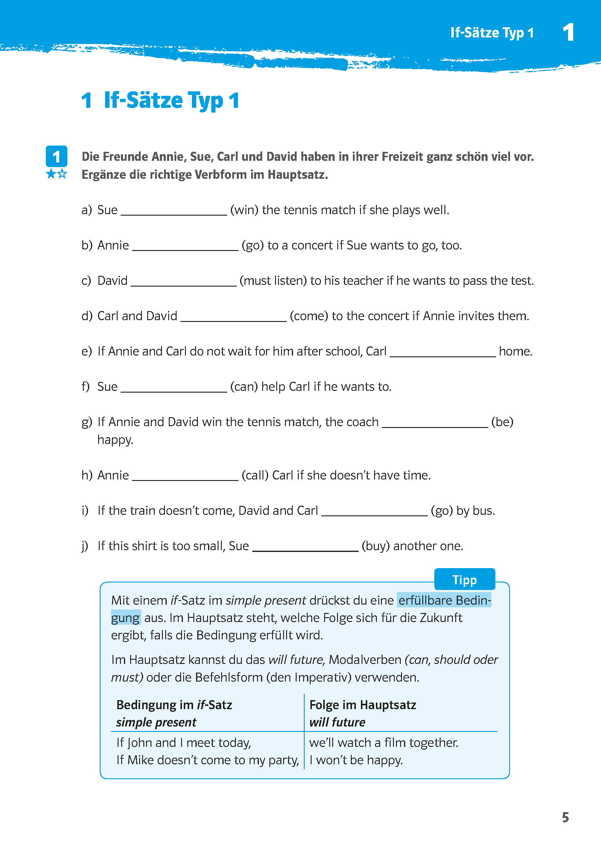Klett 10-Minuten-Training Englisch Grammatik If-Clauses 6.-8. Klasse