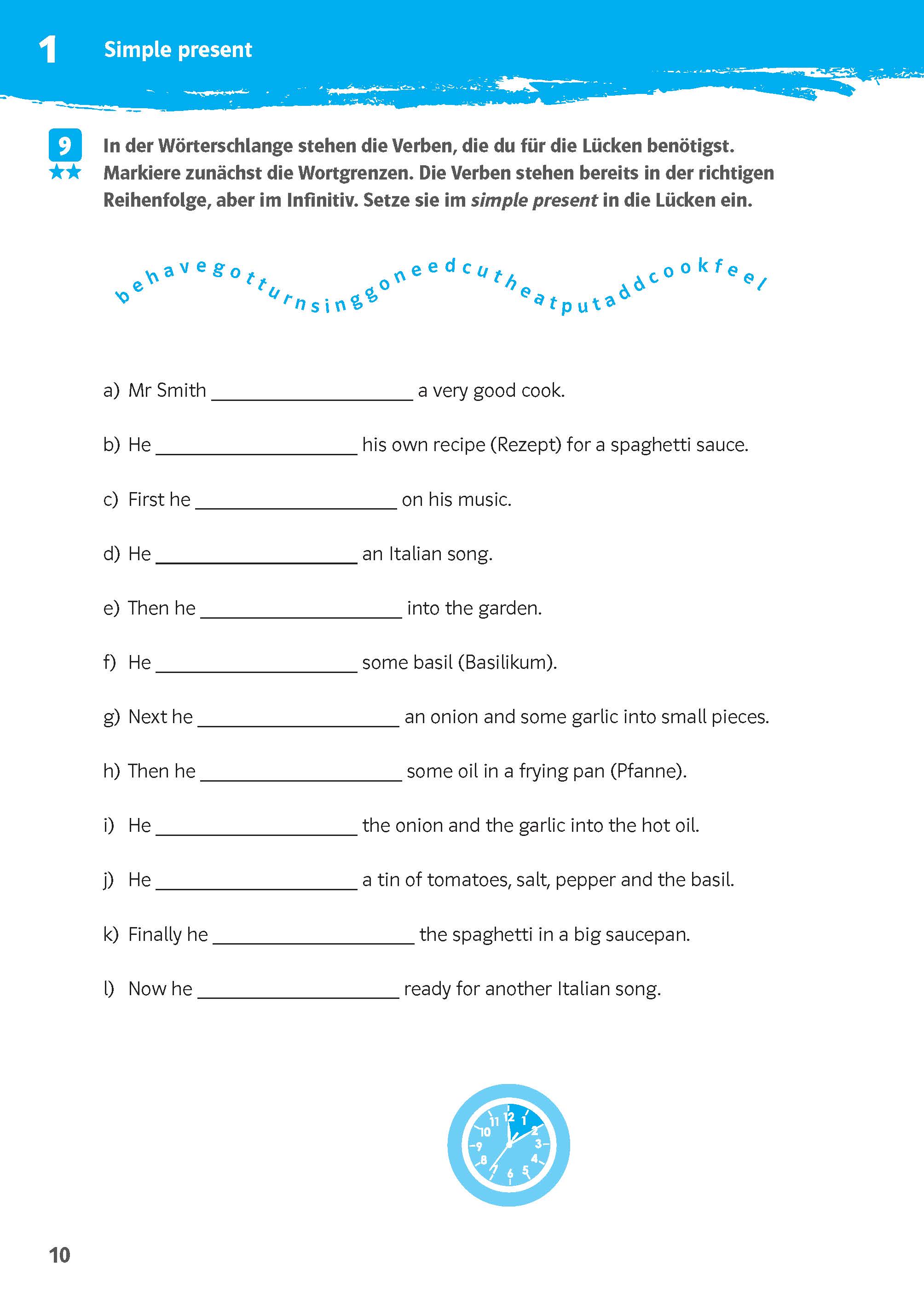 Klett 10-Minuten-Training Englisch Simple Present und Present Progressive 5. Klasse