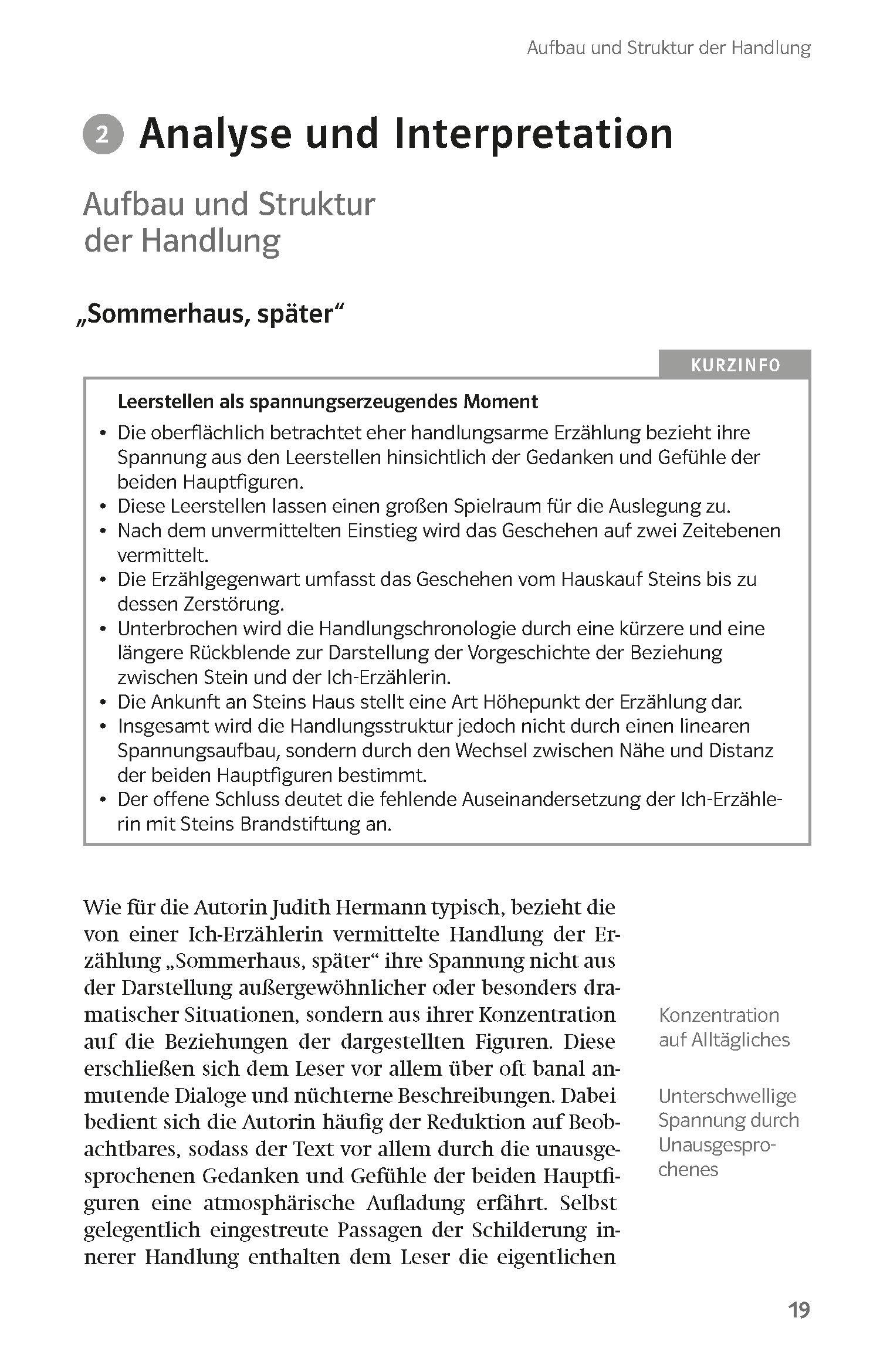 Klett Lektürehilfen Hermann, Sommerhaus, später