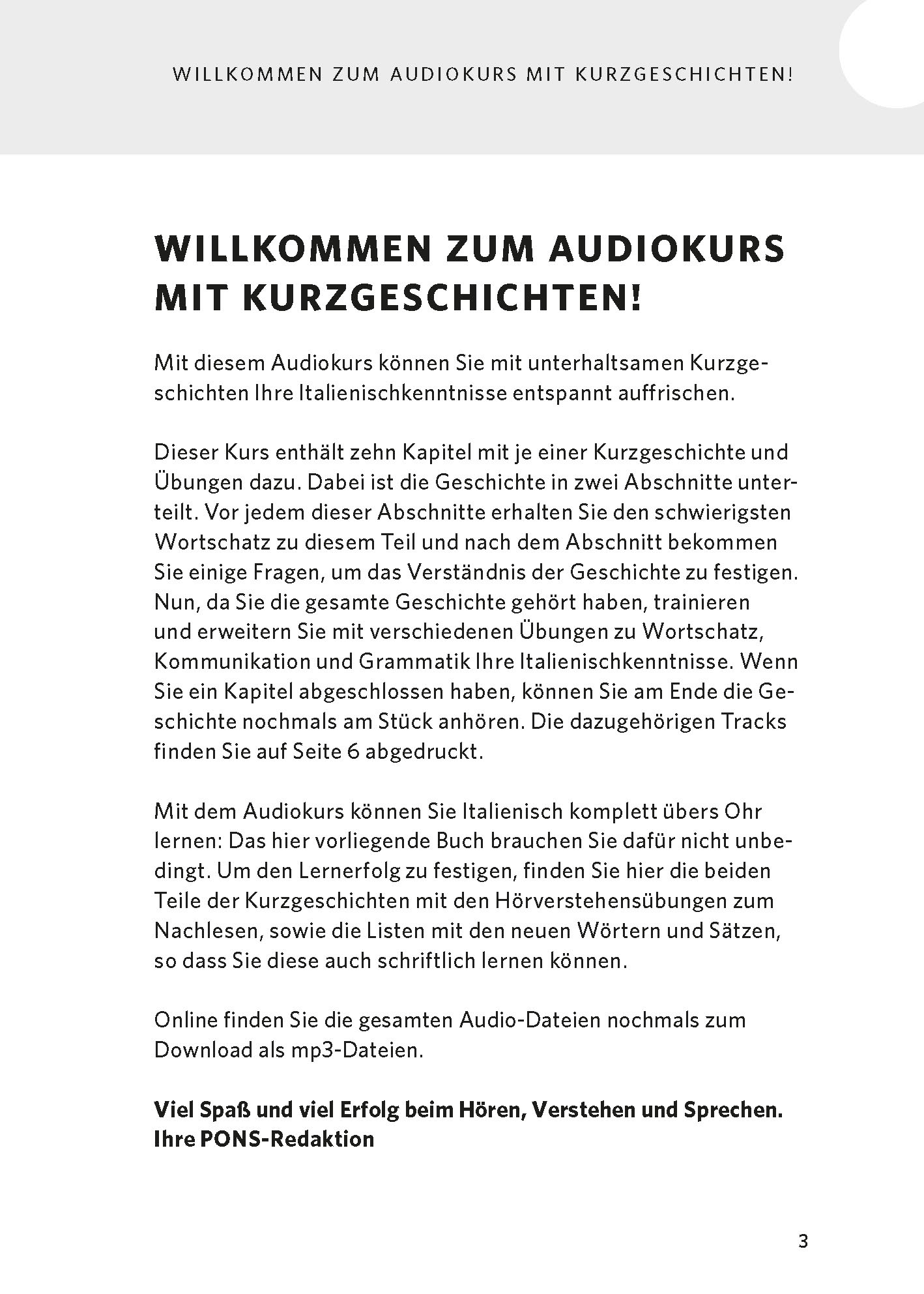 PONS Italienisch lernen mit Kurzgeschichten PONS Italienisch lernen mit Kurzgeschichten