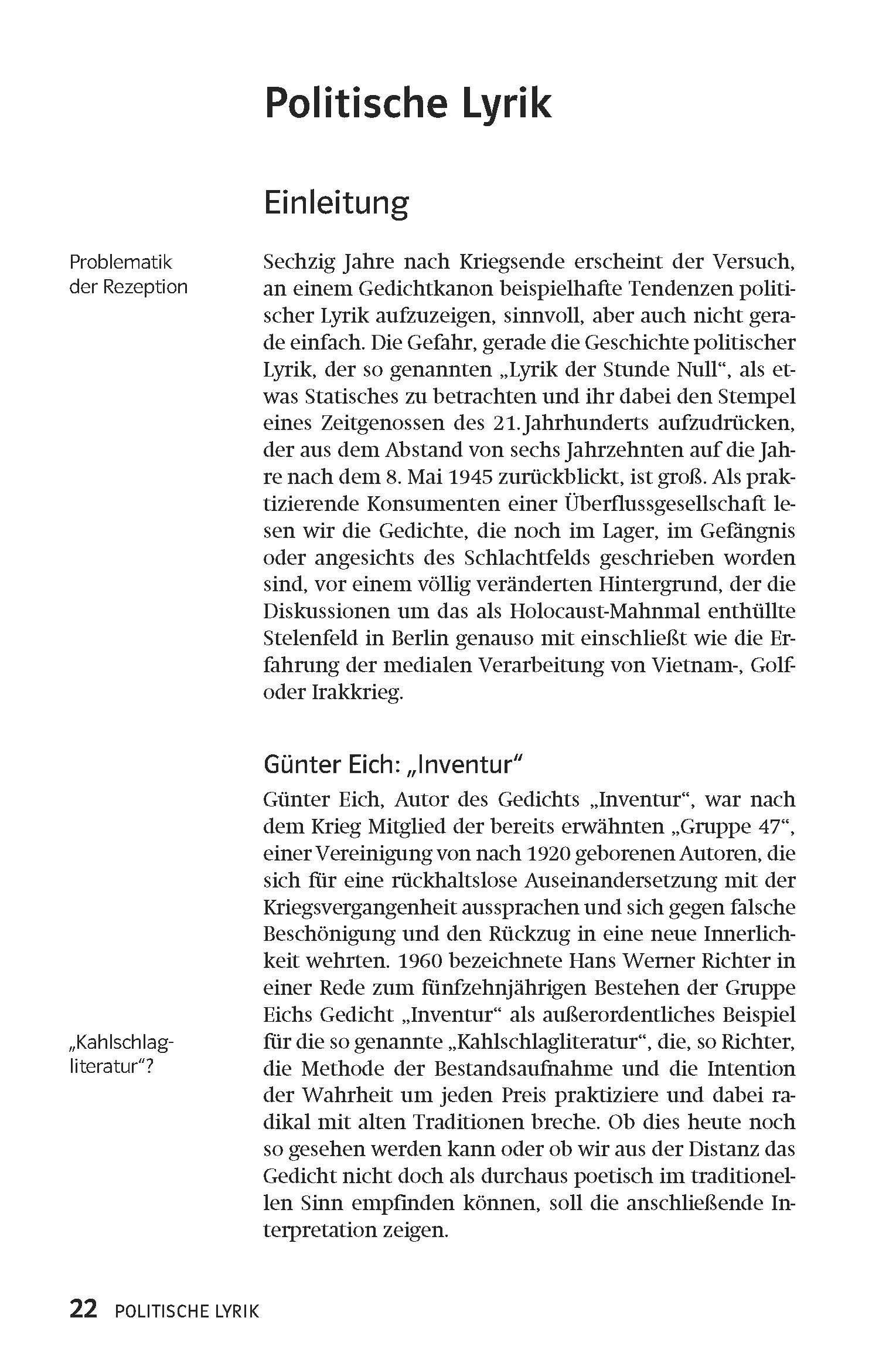 Klett Lektürehilfen Lyrik der Nachkriegszeit 1945 - 1960