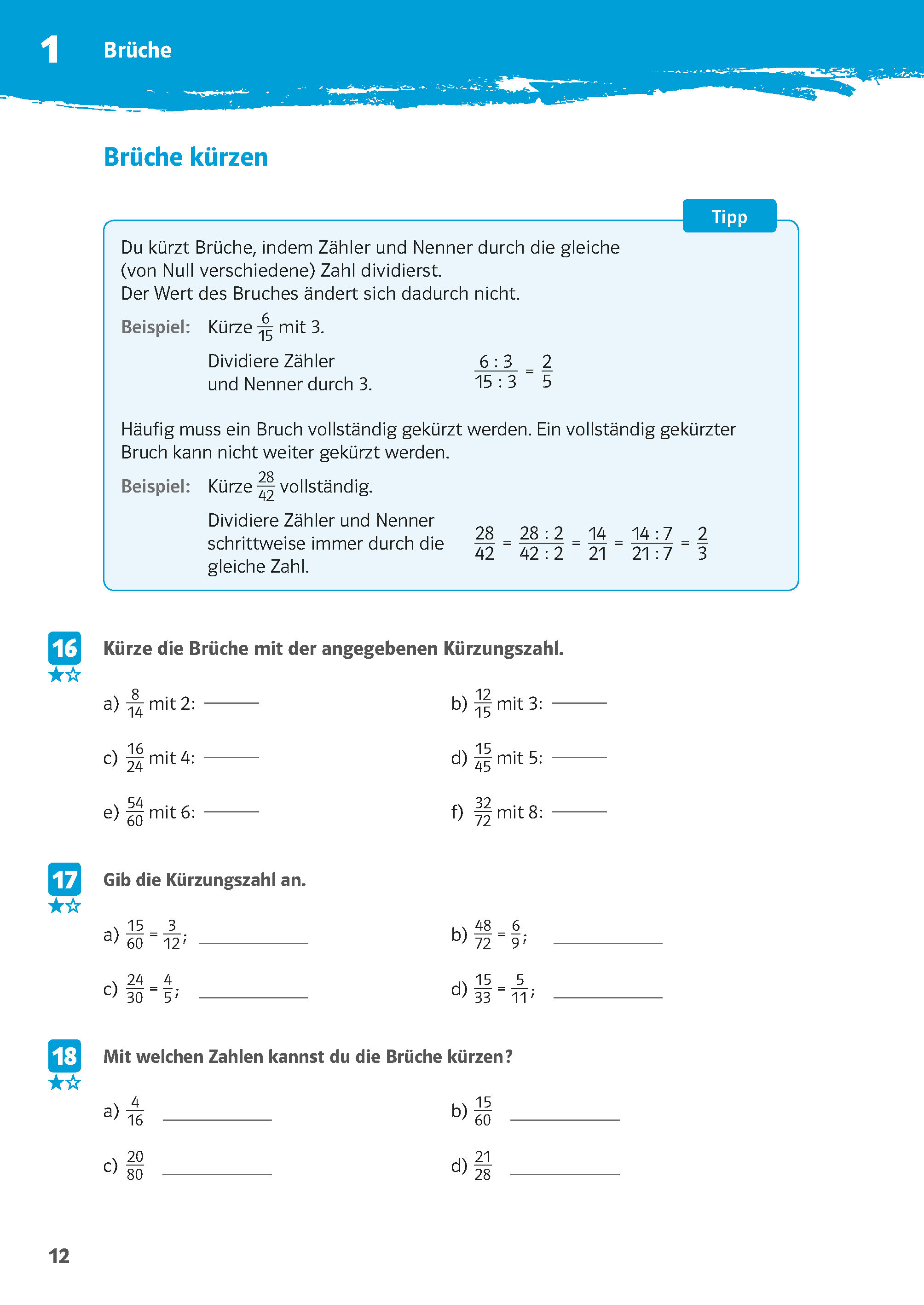 Klett 10-Minuten-Training Mathematik Rechnen mit Brüchen 5./6. Klasse Klett 10-Minuten-Training Mathematik Rechnen mit Brüchen 5./6. Klasse